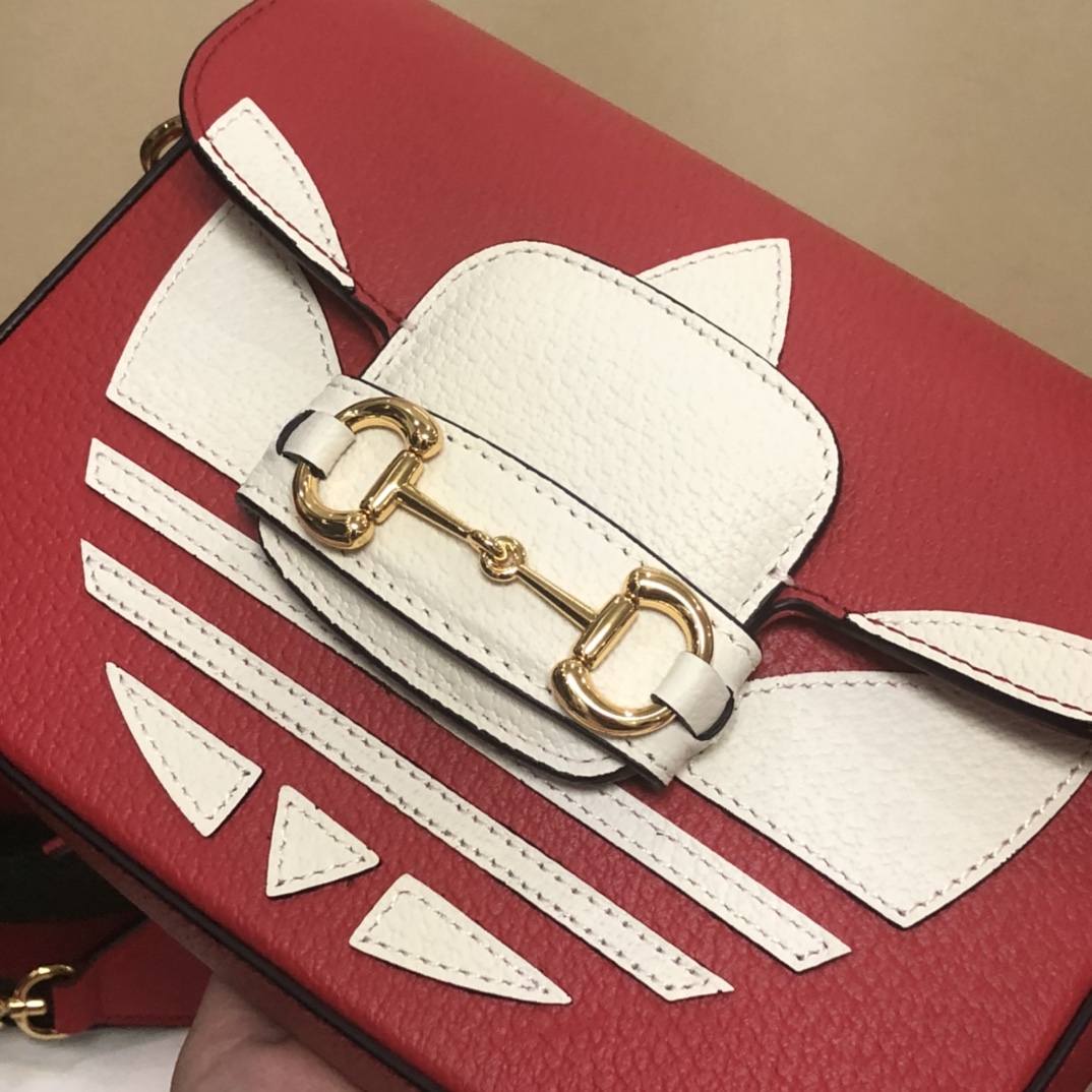 Adidasx Gucci 1955 Horsebit Shoulder Bag-20.6*14.4*5.1CM