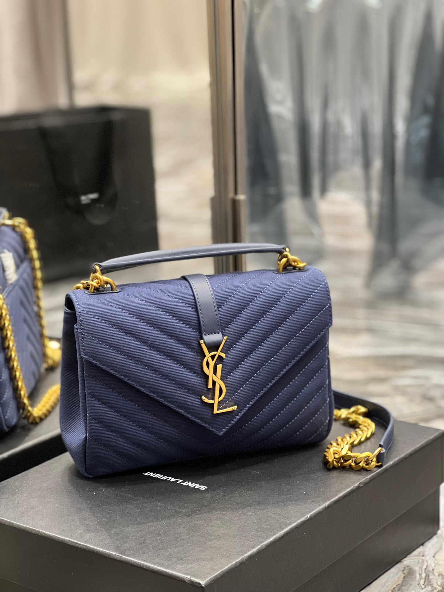 YS L Monogram College Bag-24*17*7CM