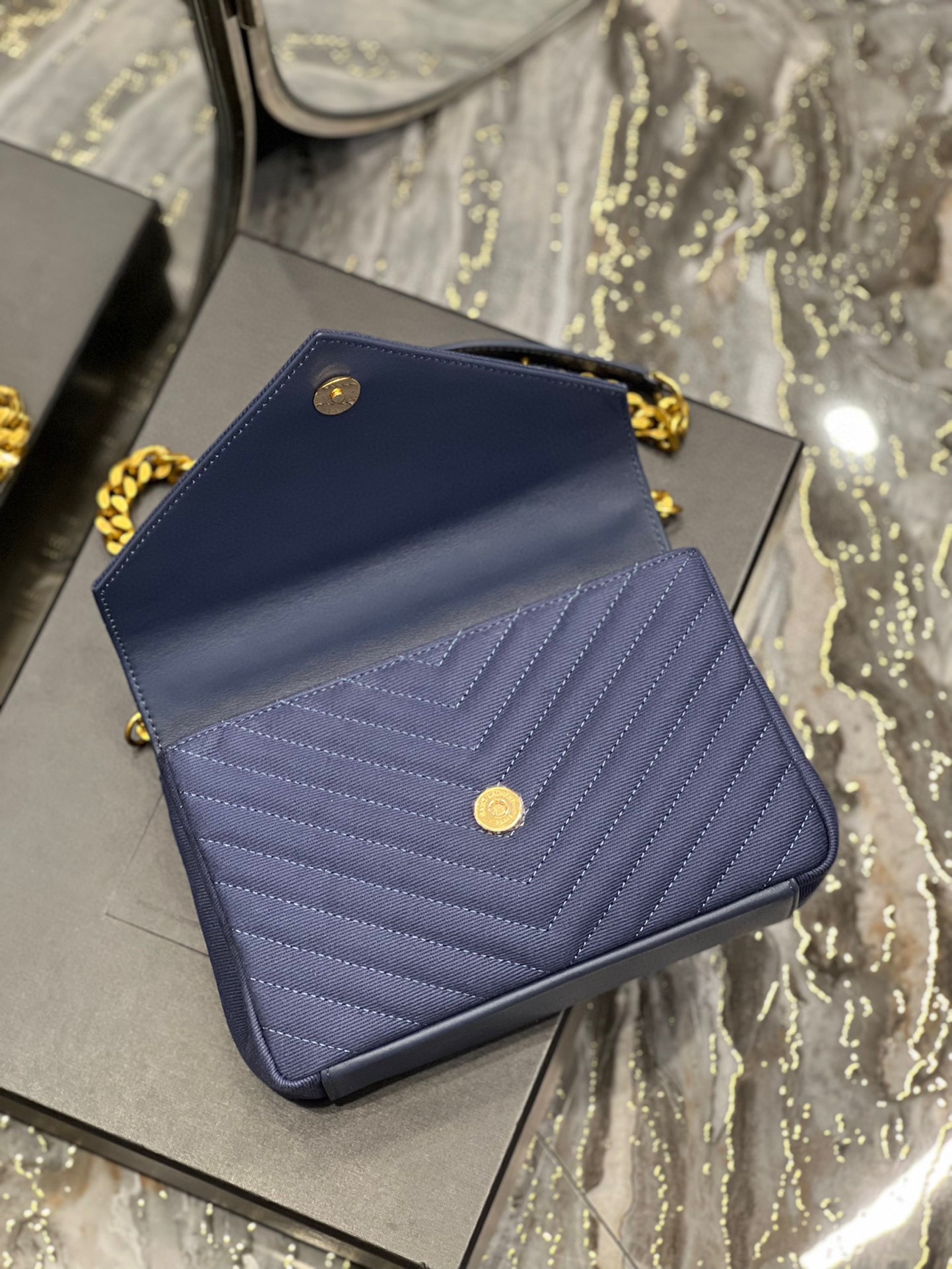YS L Monogram College Bag-24*17*7CM