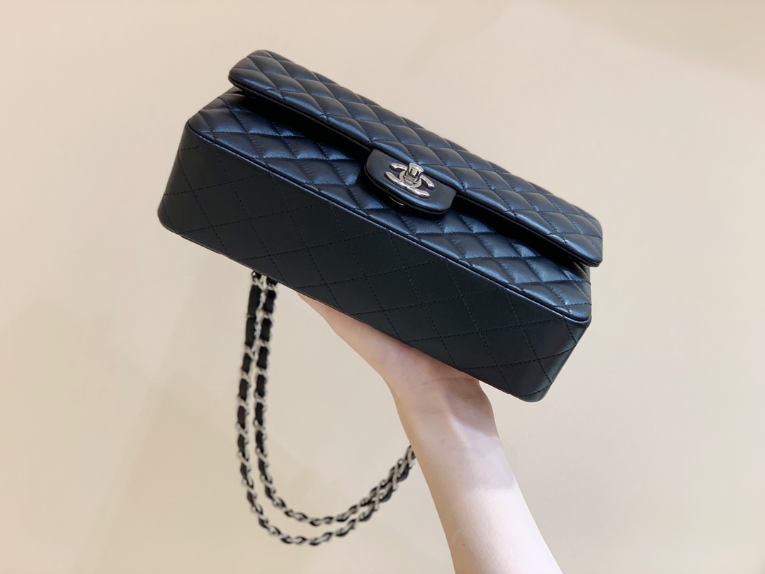 Ch@nel Flap Bag-Lambskin Leather-Silver Hardware-25CM Ch@nel Flap Bag-Lambskin Leather-Silver Hardware-25CM