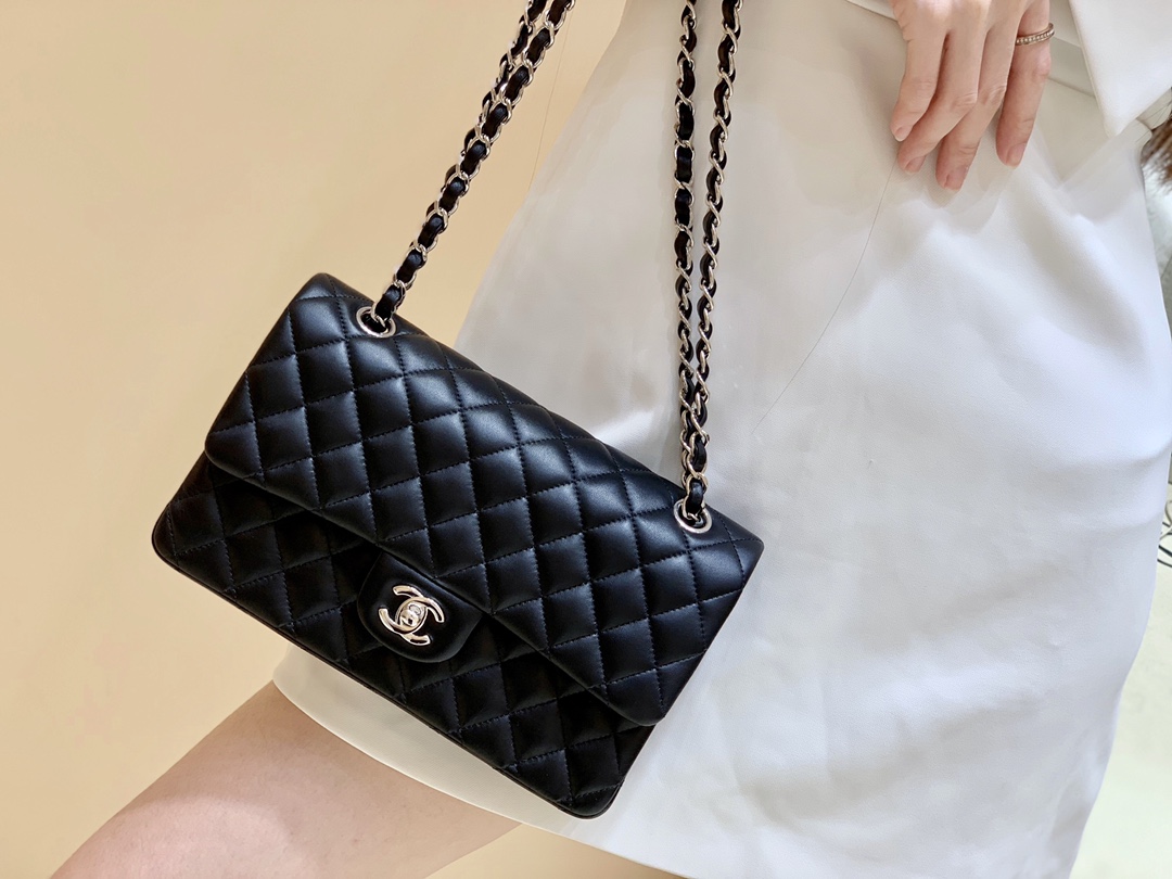 Ch@nel Flap Bag-Lambskin Leather-Silver Hardware-25CM Ch@nel Flap Bag-Lambskin Leather-Silver Hardware-25CM