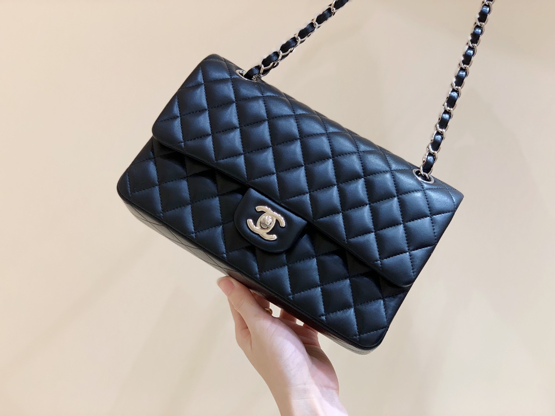 Ch@nel Flap Bag-Lambskin Leather-Silver Hardware-25CM Ch@nel Flap Bag-Lambskin Leather-Silver Hardware-25CM