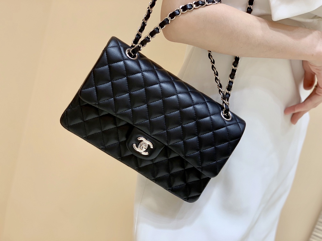Ch@nel Flap Bag-Lambskin Leather-Silver Hardware-25CM Ch@nel Flap Bag-Lambskin Leather-Silver Hardware-25CM