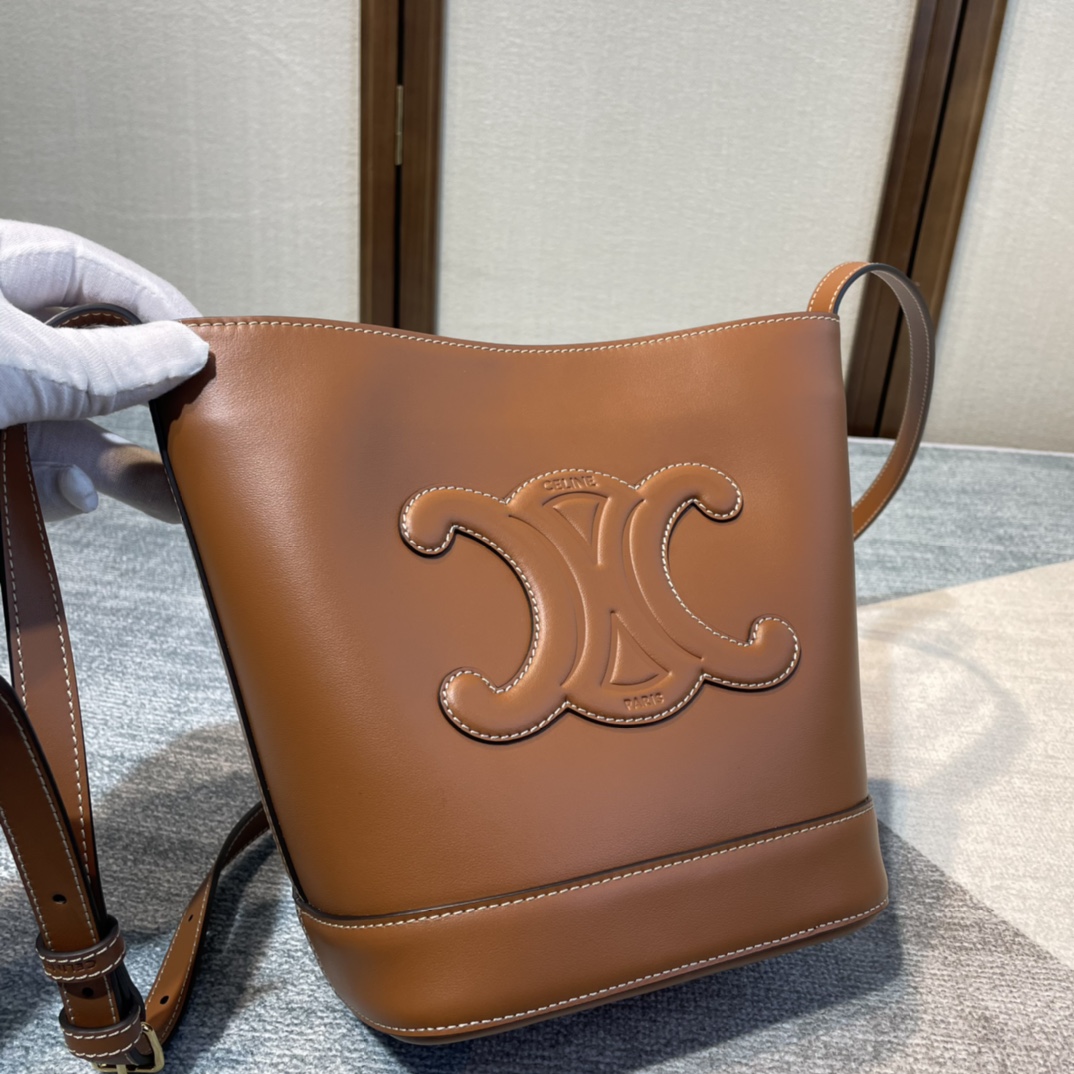 Celina Cuir Bucket-30×22×13CM