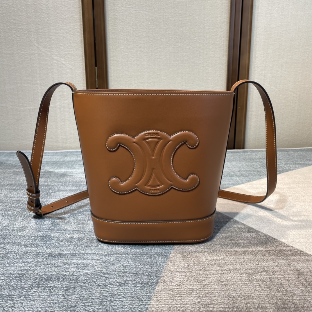 Celina Cuir Bucket-30×22×13CM