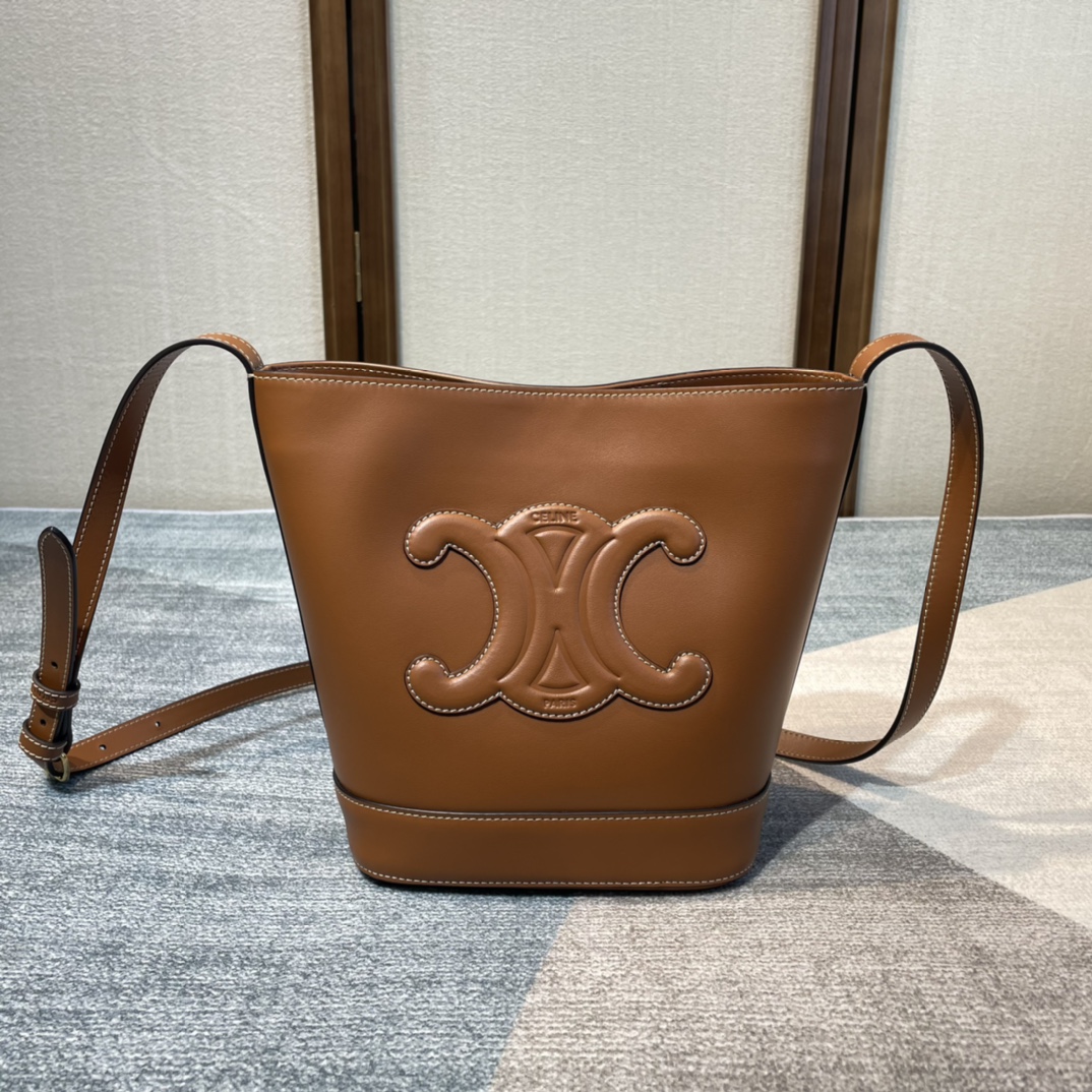 Celina Cuir Bucket-30×22×13CM