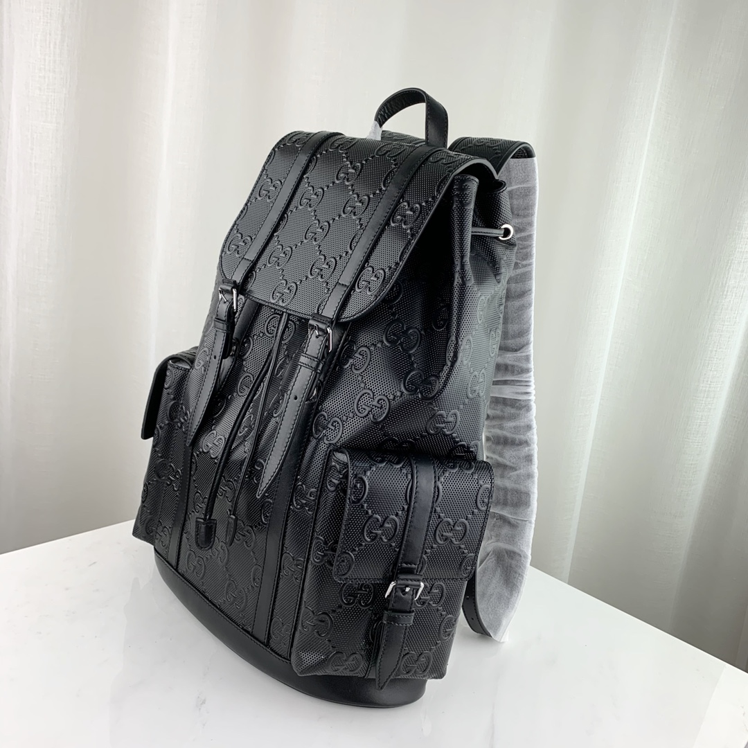 Gucci GG Embossed Backpack-34*41*12 Gucci GG Embossed Backpack-34*41*12