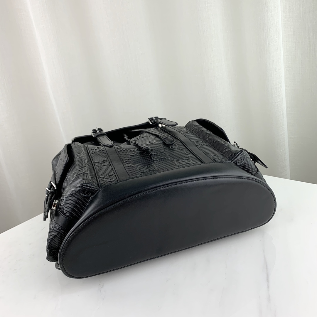 Gucci GG Embossed Backpack-34*41*12 Gucci GG Embossed Backpack-34*41*12
