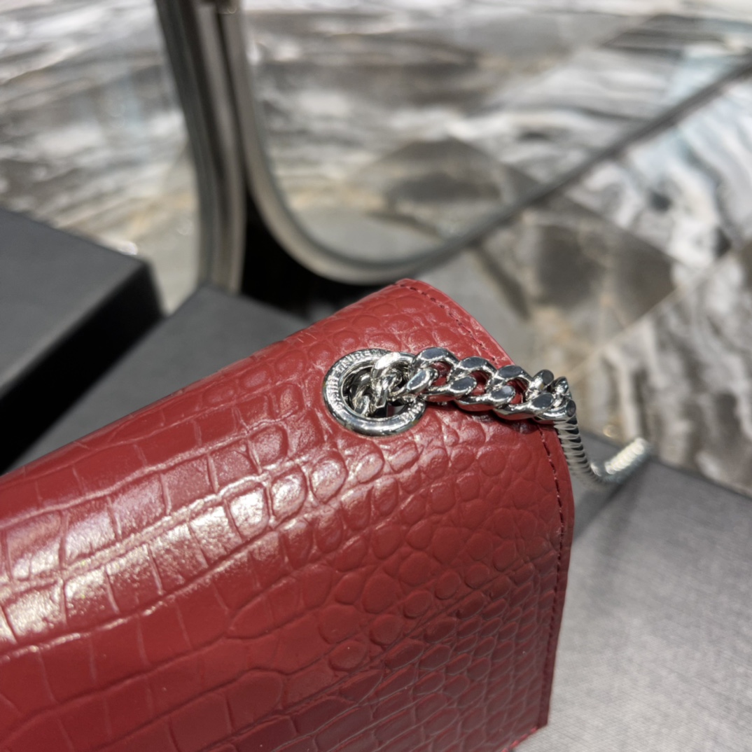 YSL Kate Medium With Tassle In Crocodile Leather-20×13.5×5.5cCM