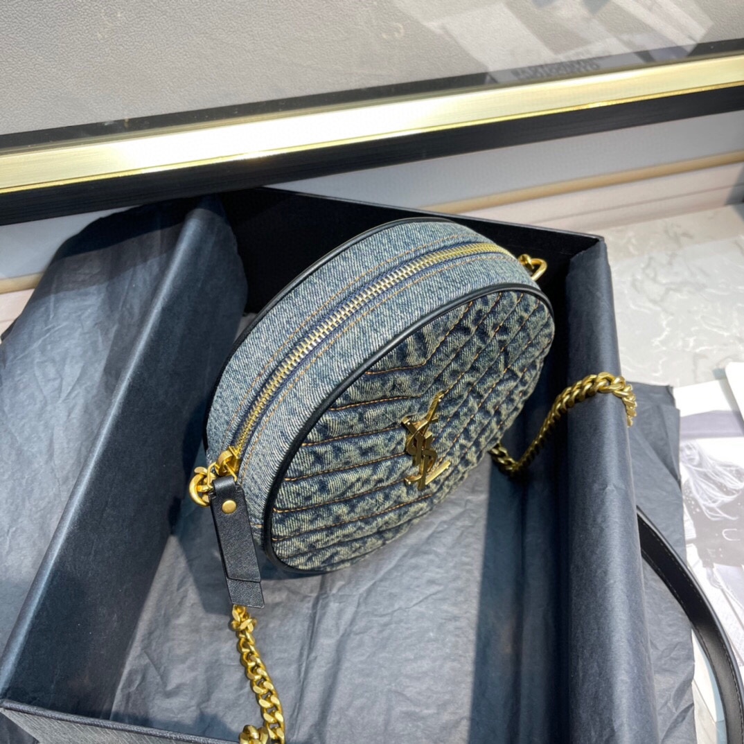 YSL Vinyle Round Bag-17*17*5.5CM