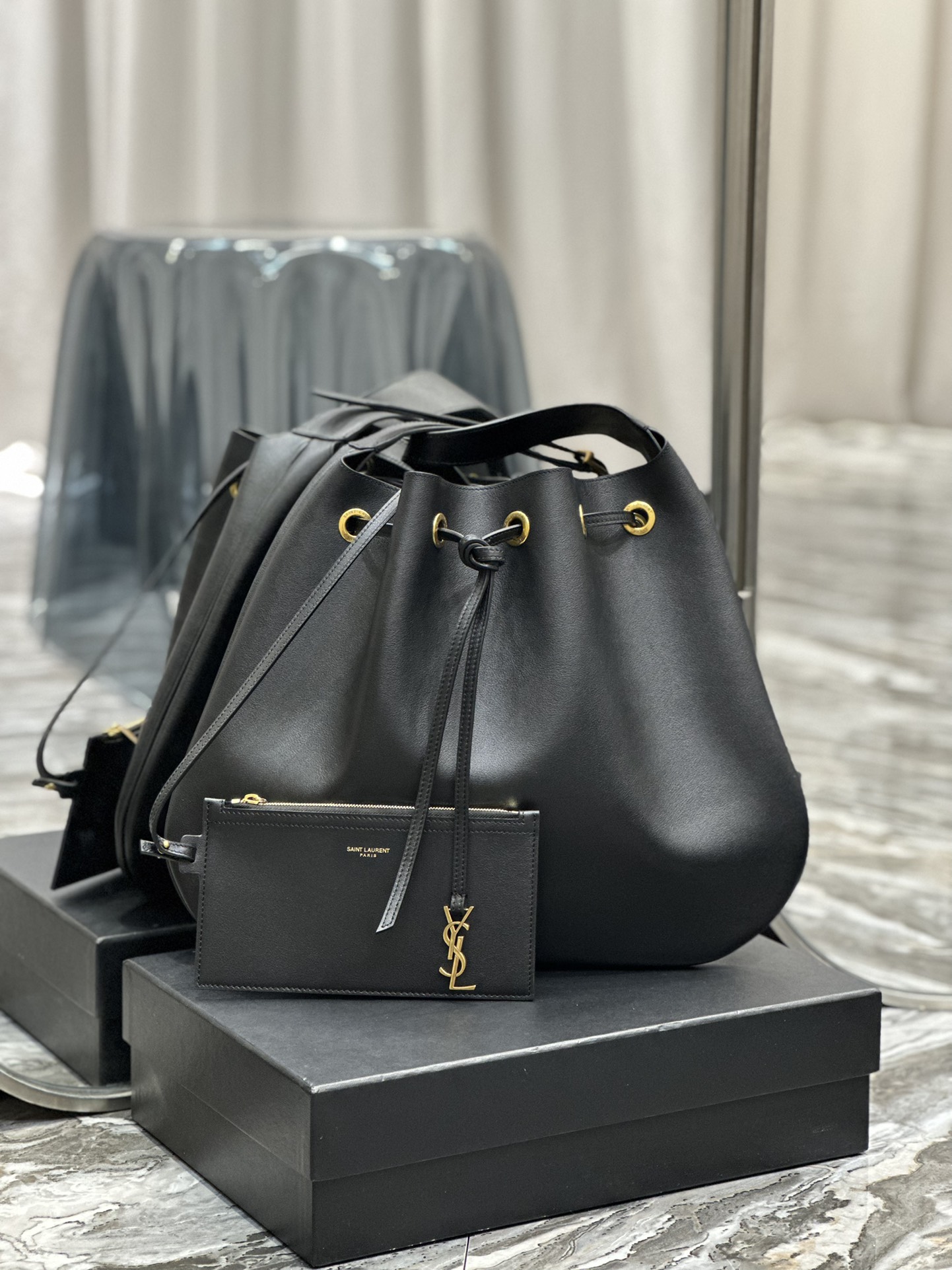 YSL Flat Hobo Bag-44×33×2.5CM