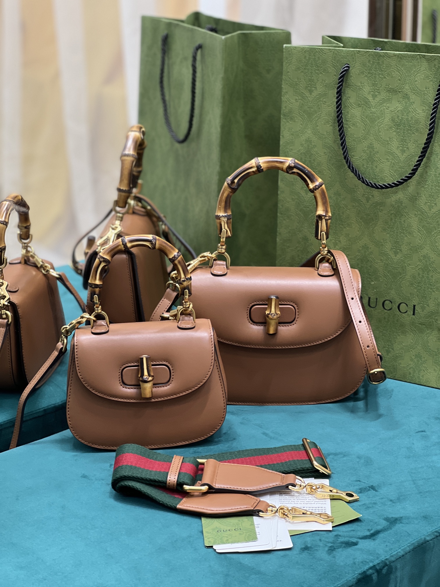 Gucci Top Handle Bag With Bamboo-17*12*7.5&21*15*7CM