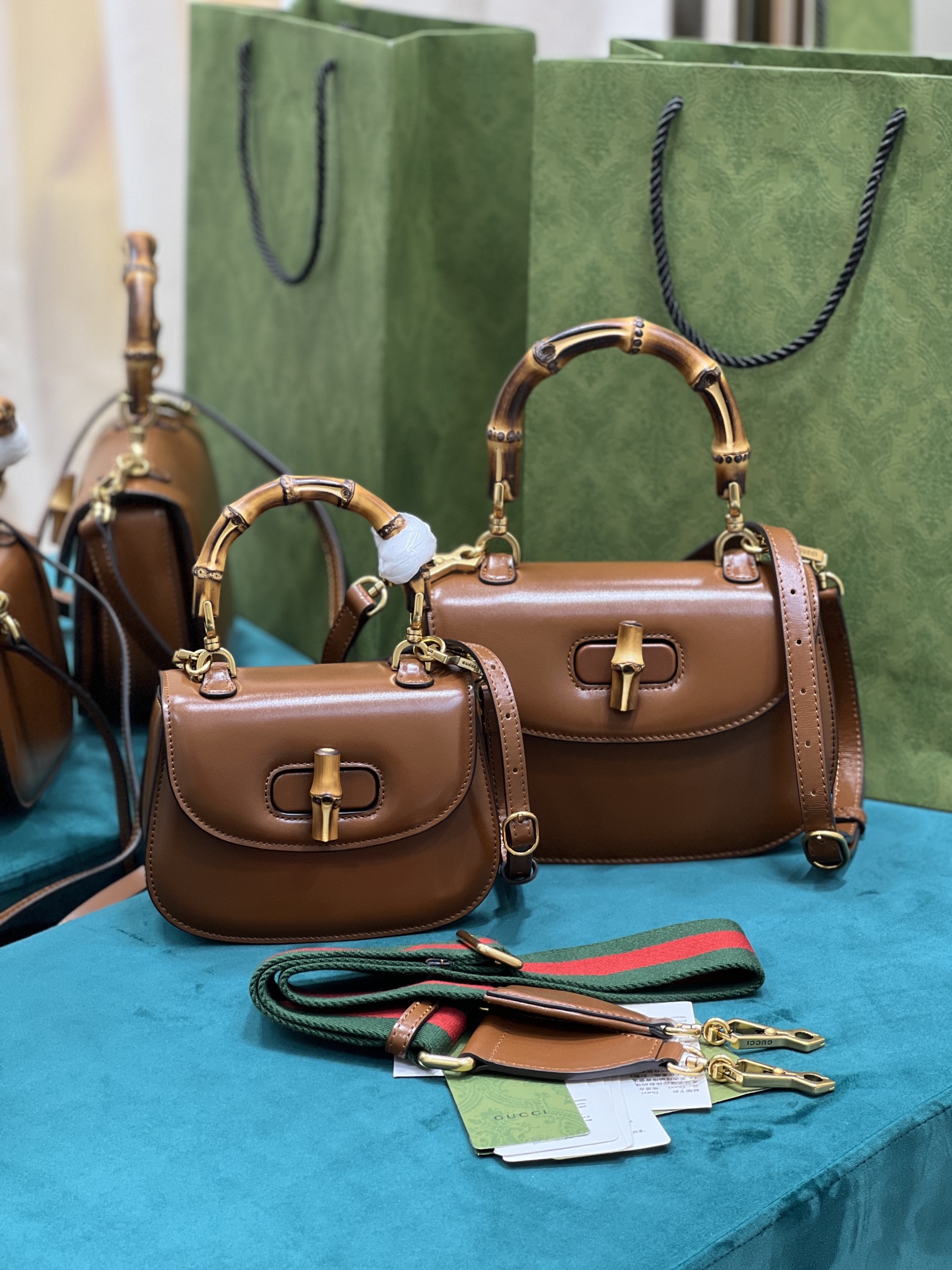 Gucci Top Handle Bag With Bamboo-17*12*7.5&21*15*7CM
