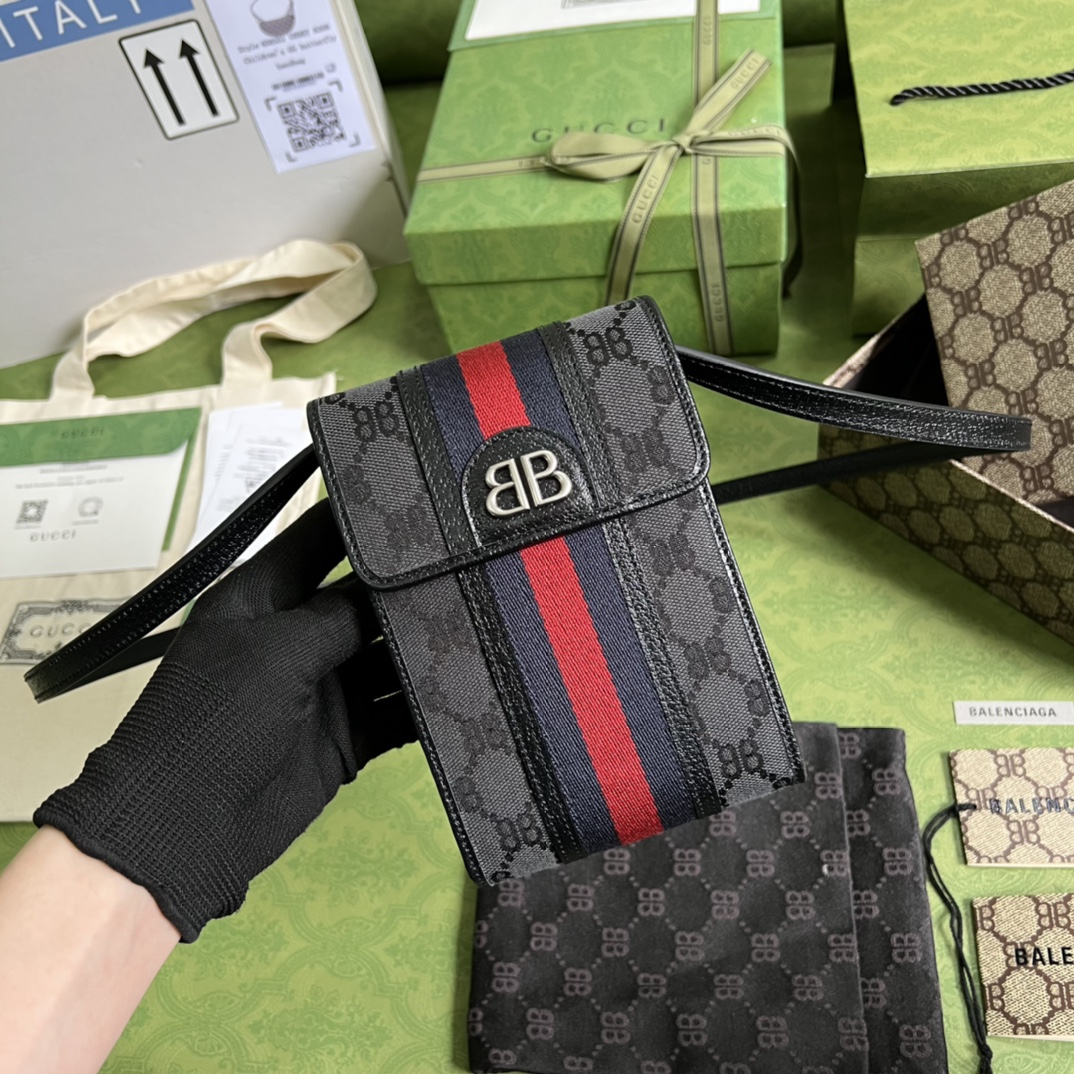 Gucci&Balenciaga Crossbody Bag-11.5x18x3.5CM