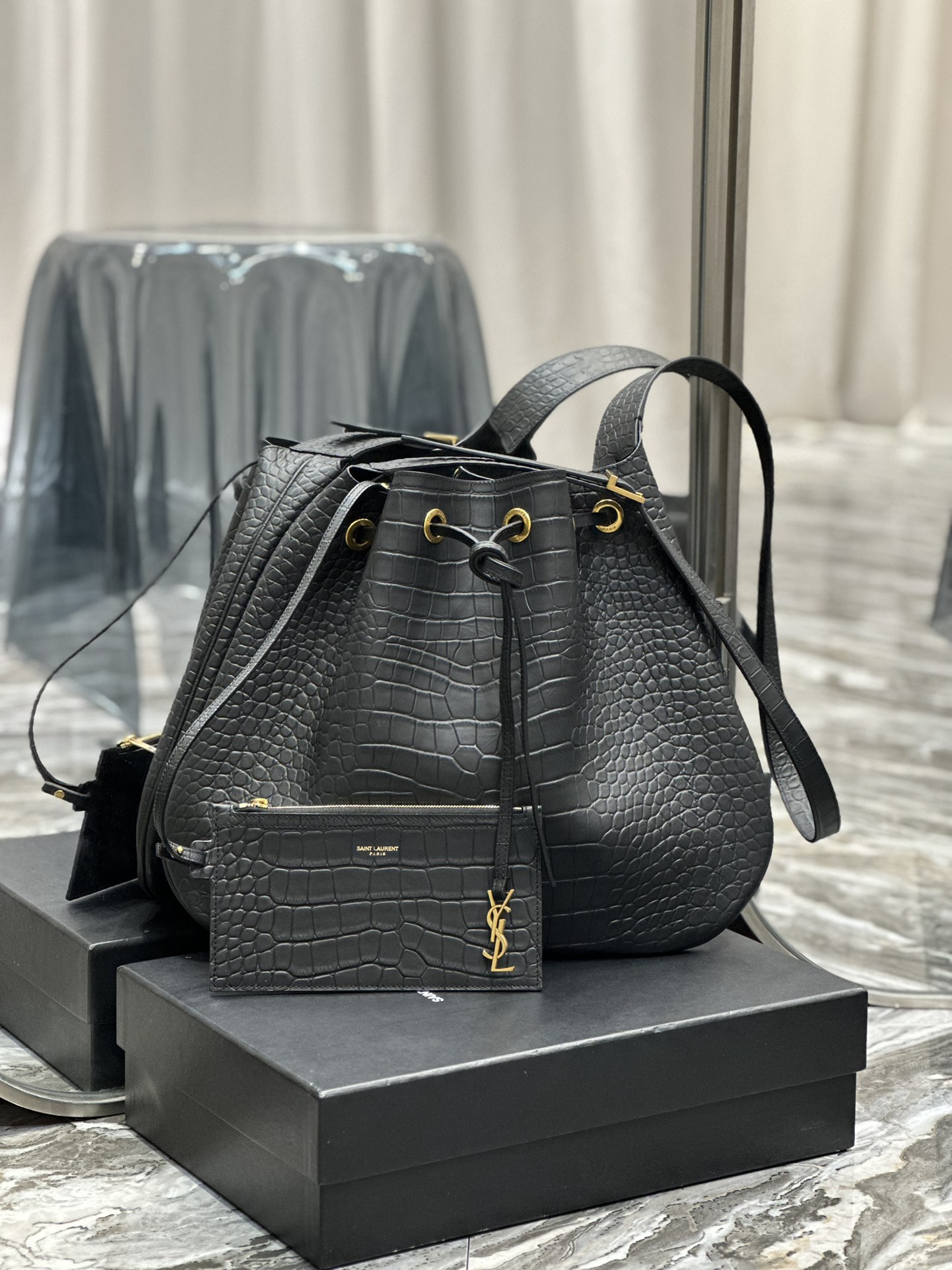 YSL Flat Hobo Bag-44×33×2.5CM