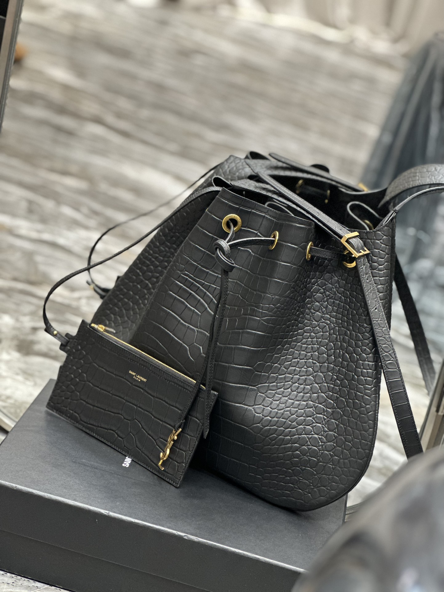 YSL Flat Hobo Bag-44×33×2.5CM