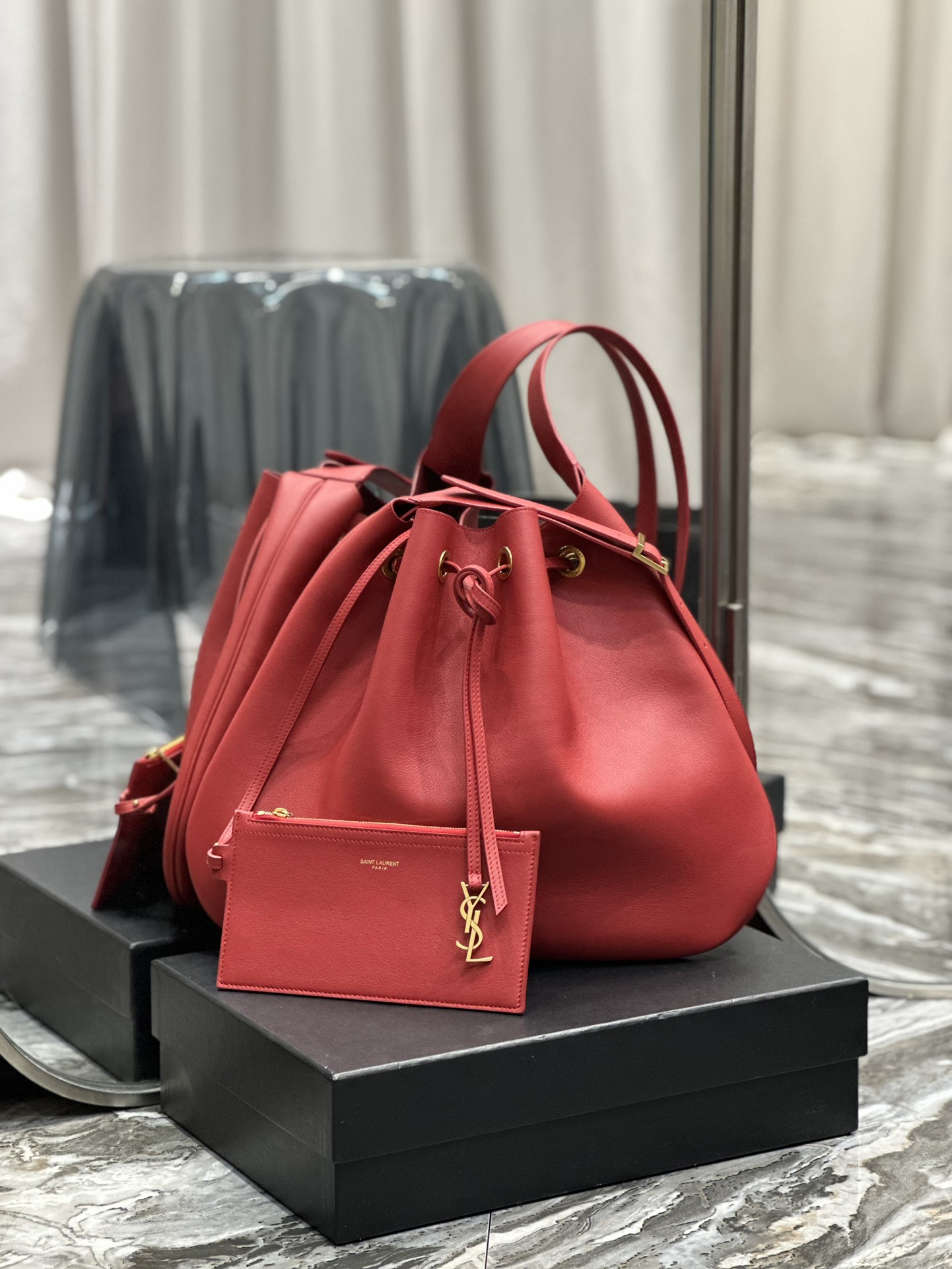 YSL Flat Hobo Bag-44×33×2.5CM