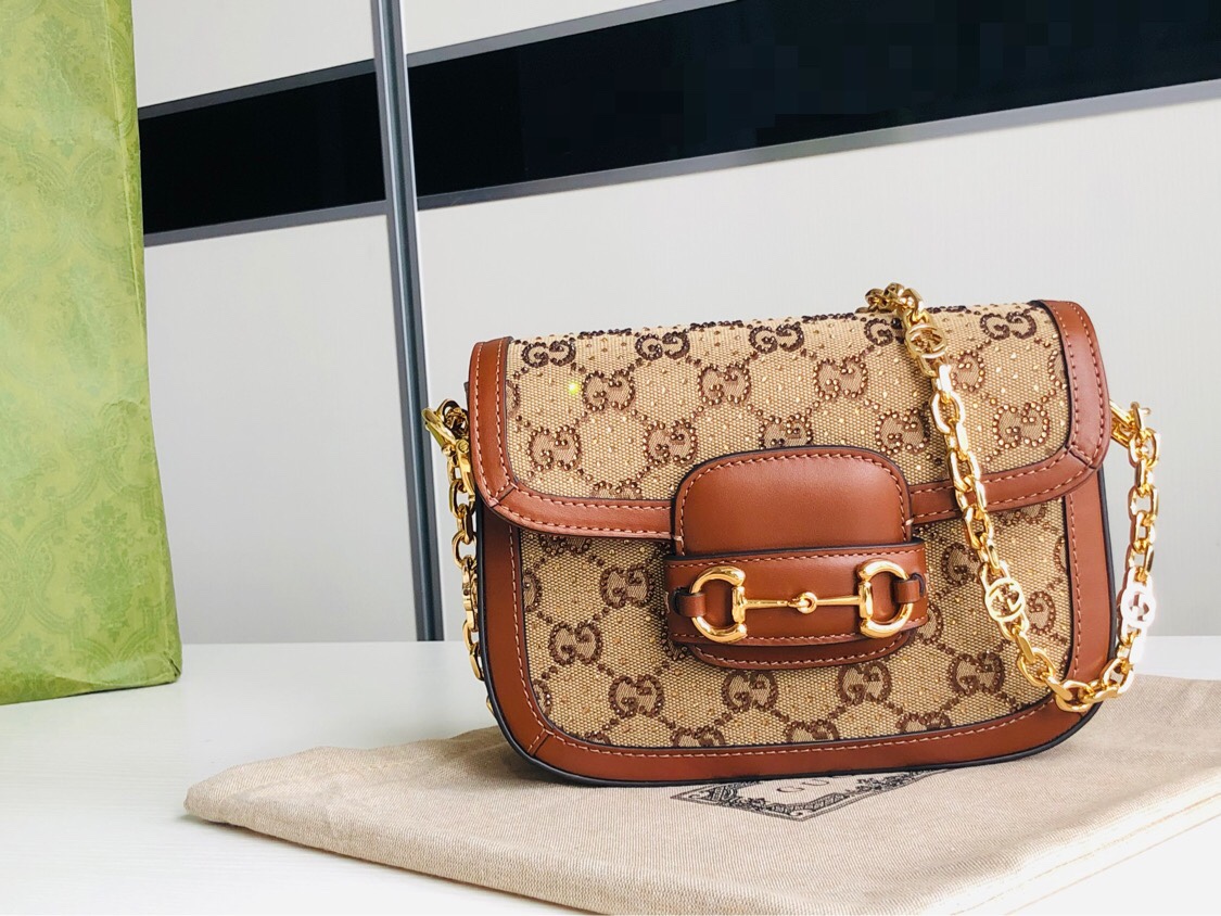 Gucci 1955 Horsebit Shoulder Bag-20.6*14.4*5.1CM