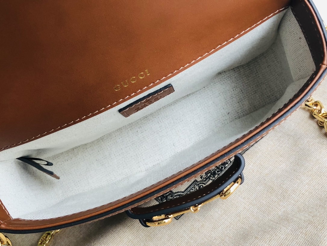 Gucci 1955 Horsebit Shoulder Bag-20.6*14.4*5.1CM