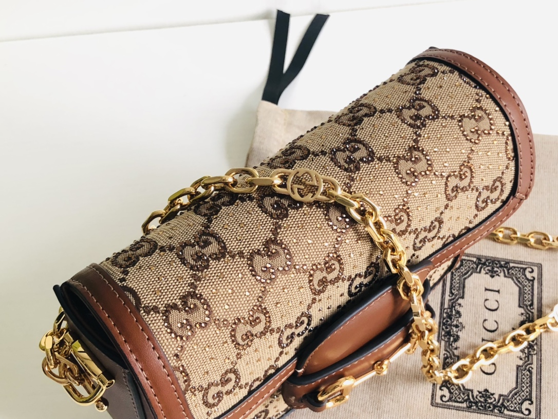 Gucci 1955 Horsebit Shoulder Bag-20.6*14.4*5.1CM