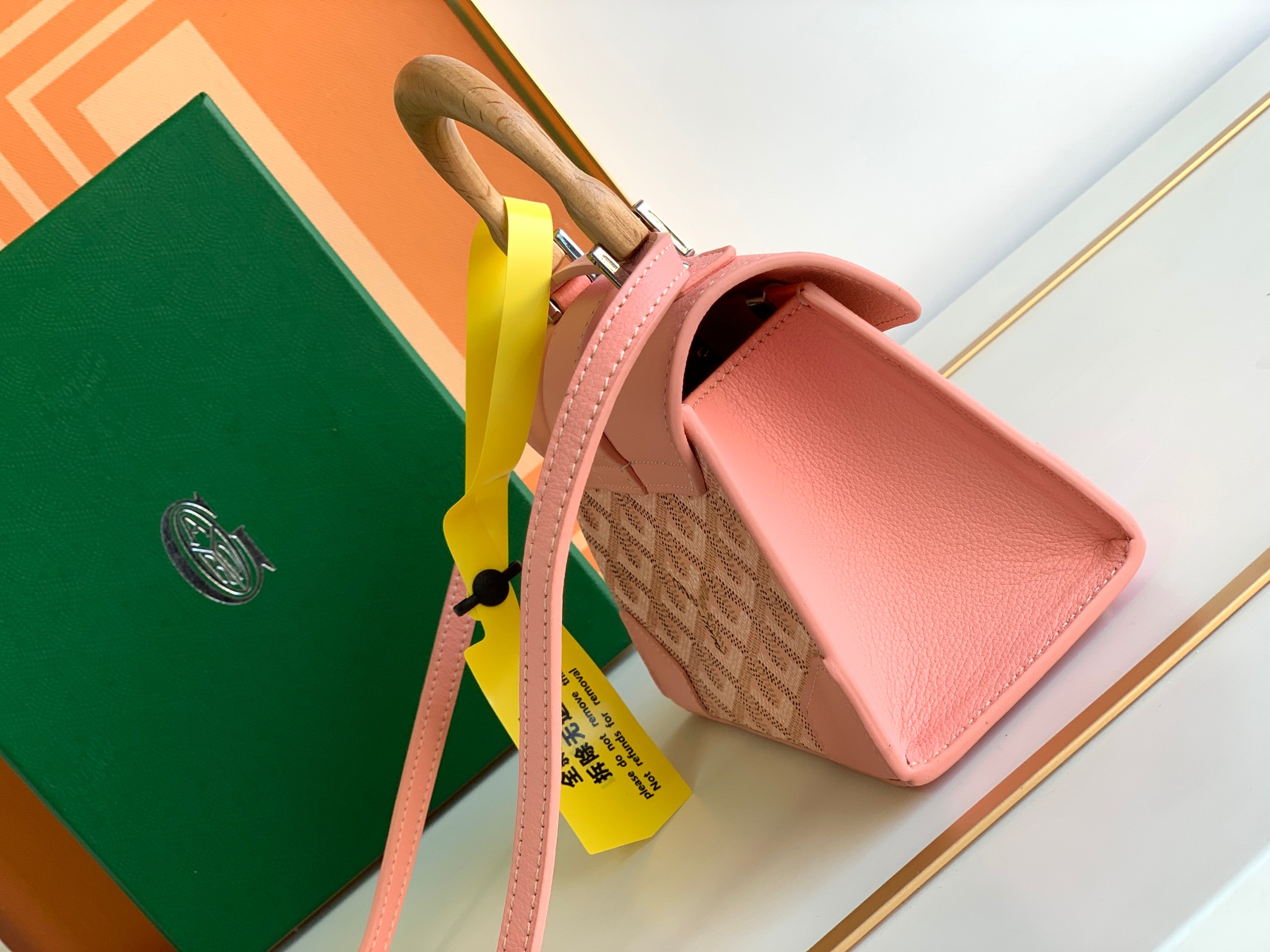 Goyard Coated Canvas and Leather Saigon Top Handle Bag-11.5x7x14.5CM