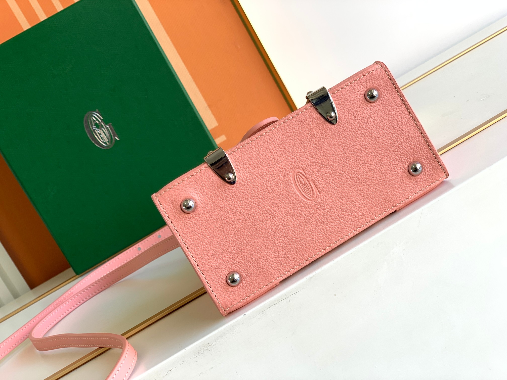 Goyard Coated Canvas and Leather Saigon Top Handle Bag-11.5x7x14.5CM