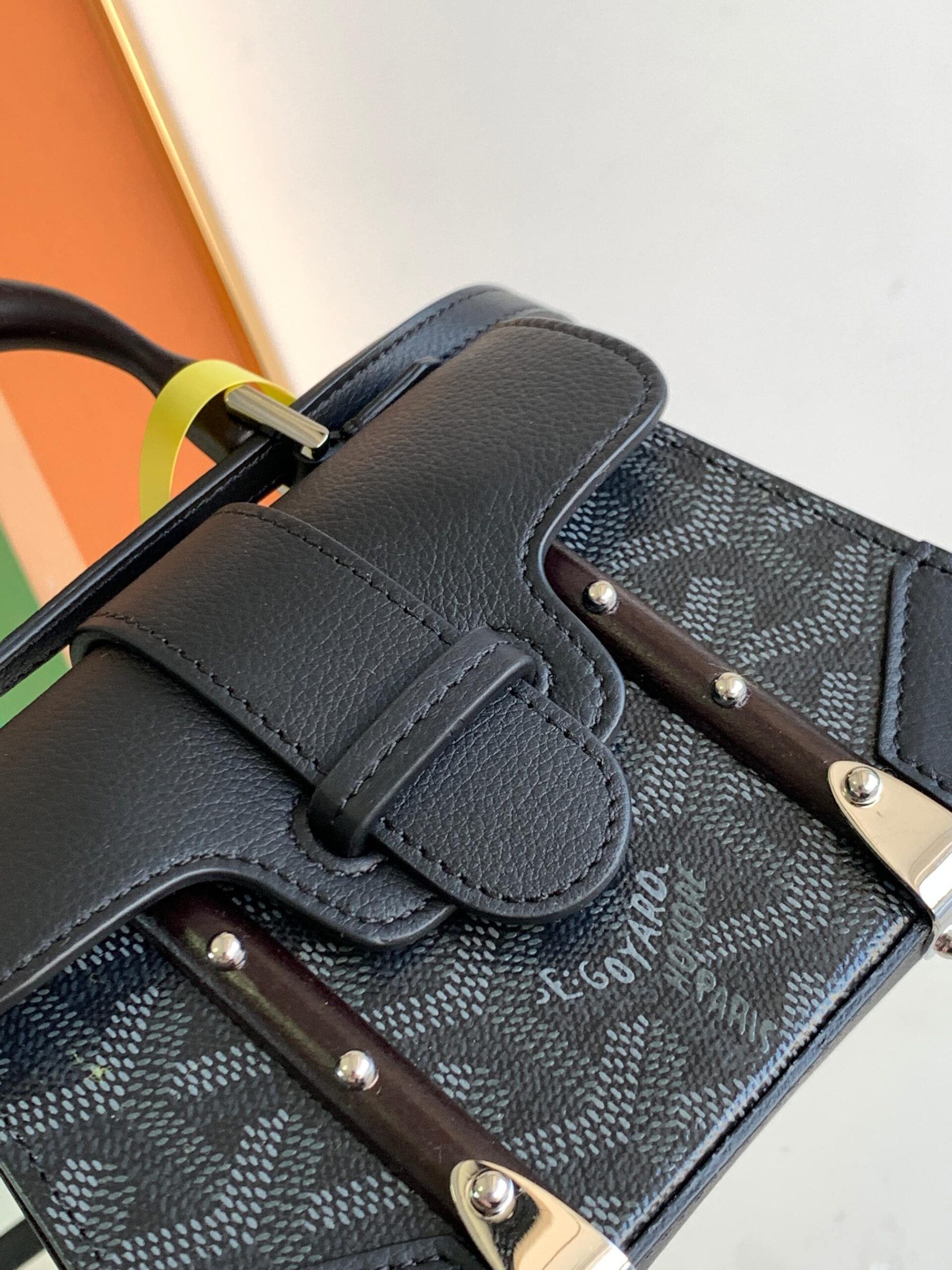 Goyard Coated Canvas and Leather Saigon Top Handle Bag-11.5x7x14.5CM