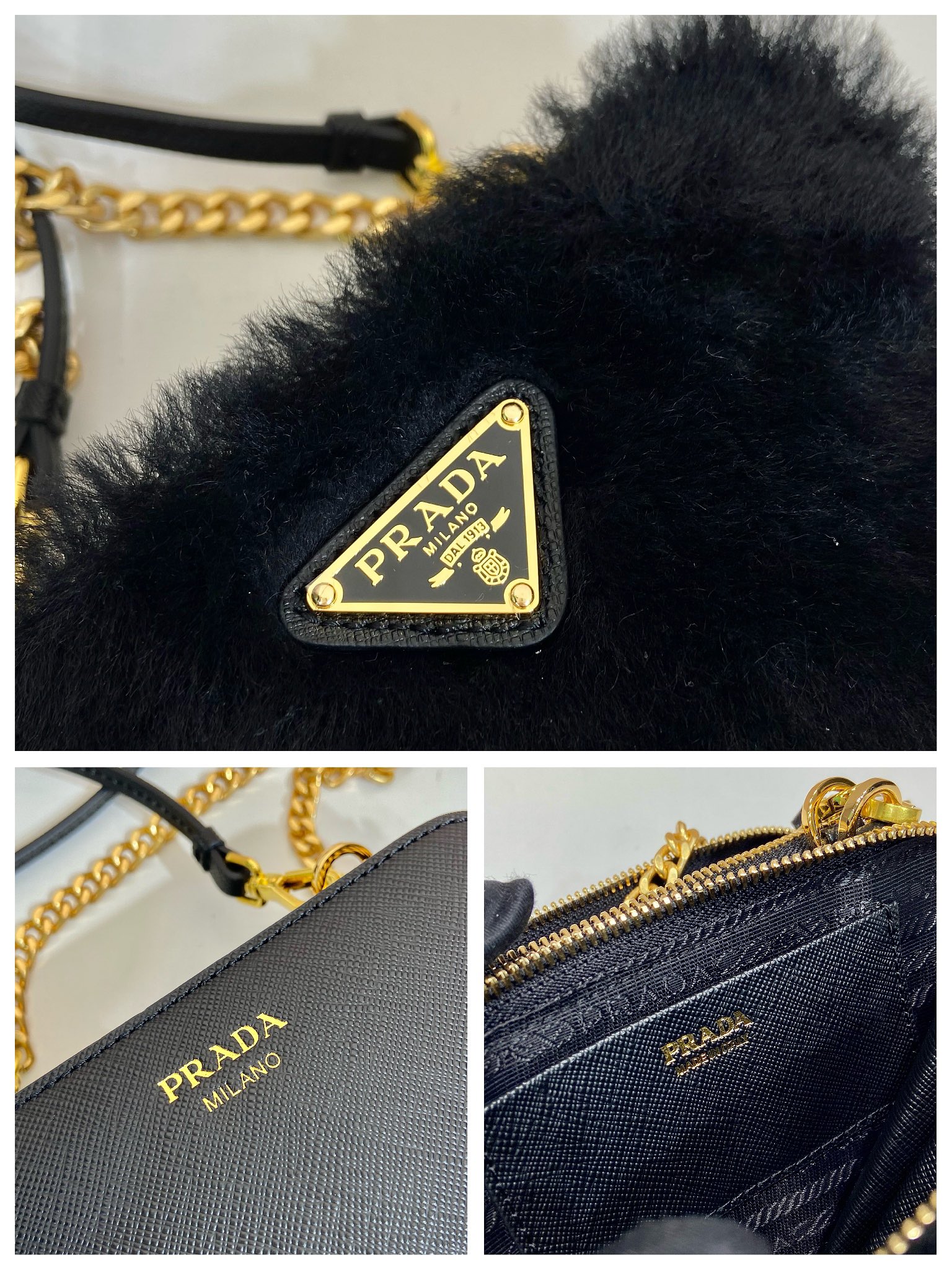Prada 1NR015 Double Triangle Bag -15*10*5CM Prada 1NR015 Double Triangle Bag -15*10*5CM