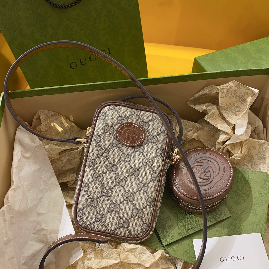 Gucci Interlocking Double G Phone Bag-10.5*18*3CM