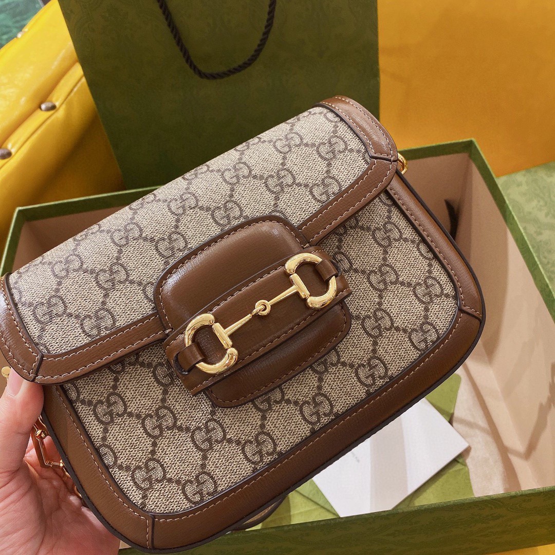 Gucci 1955 Horsebit Shoulder Bag-20.6*14.4*5.1CM