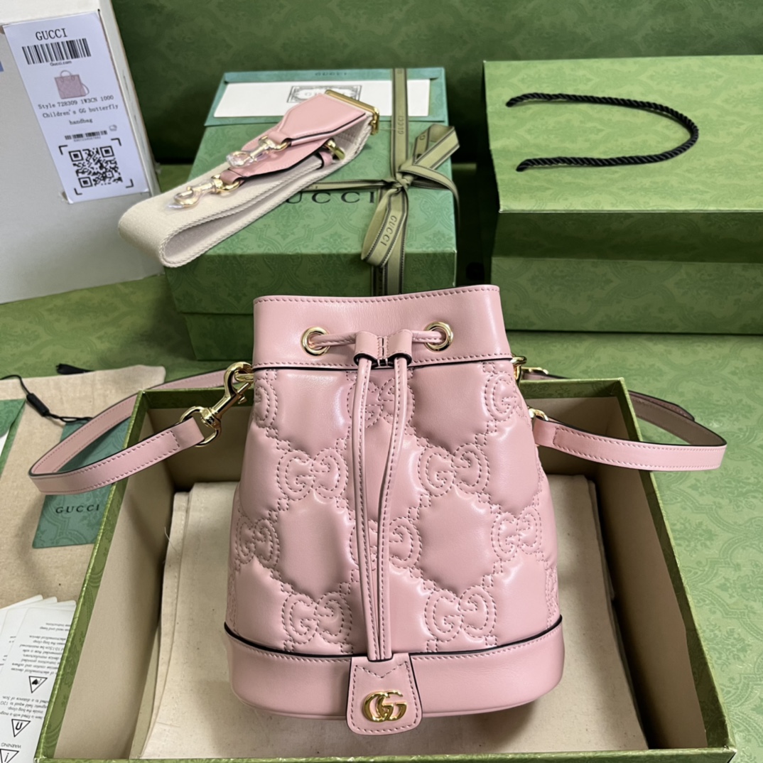 Gucci GG Matelassé Bucket Bag-17*20*10CM