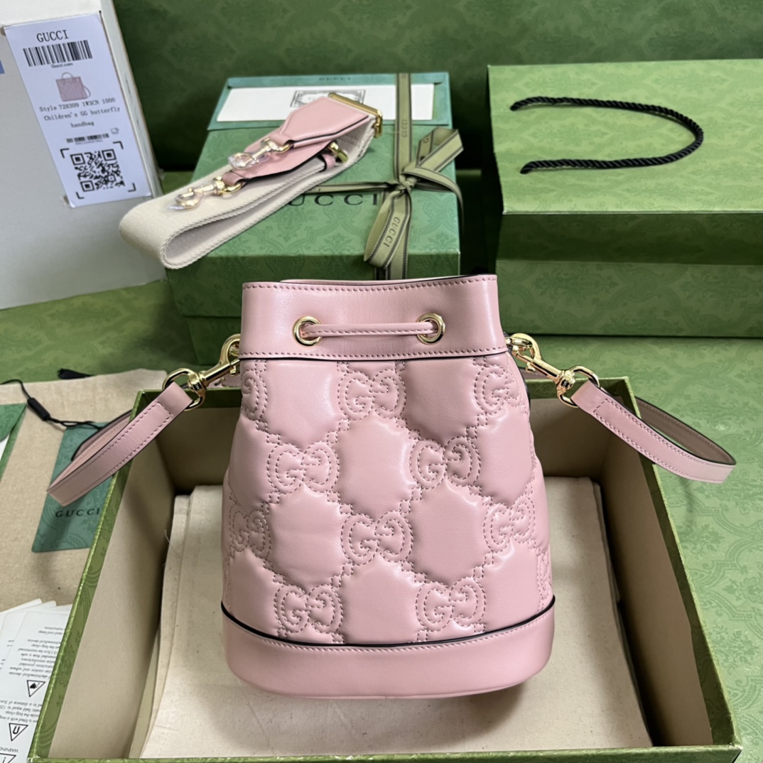 Gucci GG Matelassé Bucket Bag-17*20*10CM