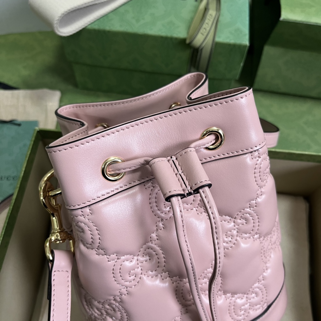 Gucci GG Matelassé Bucket Bag-17*20*10CM