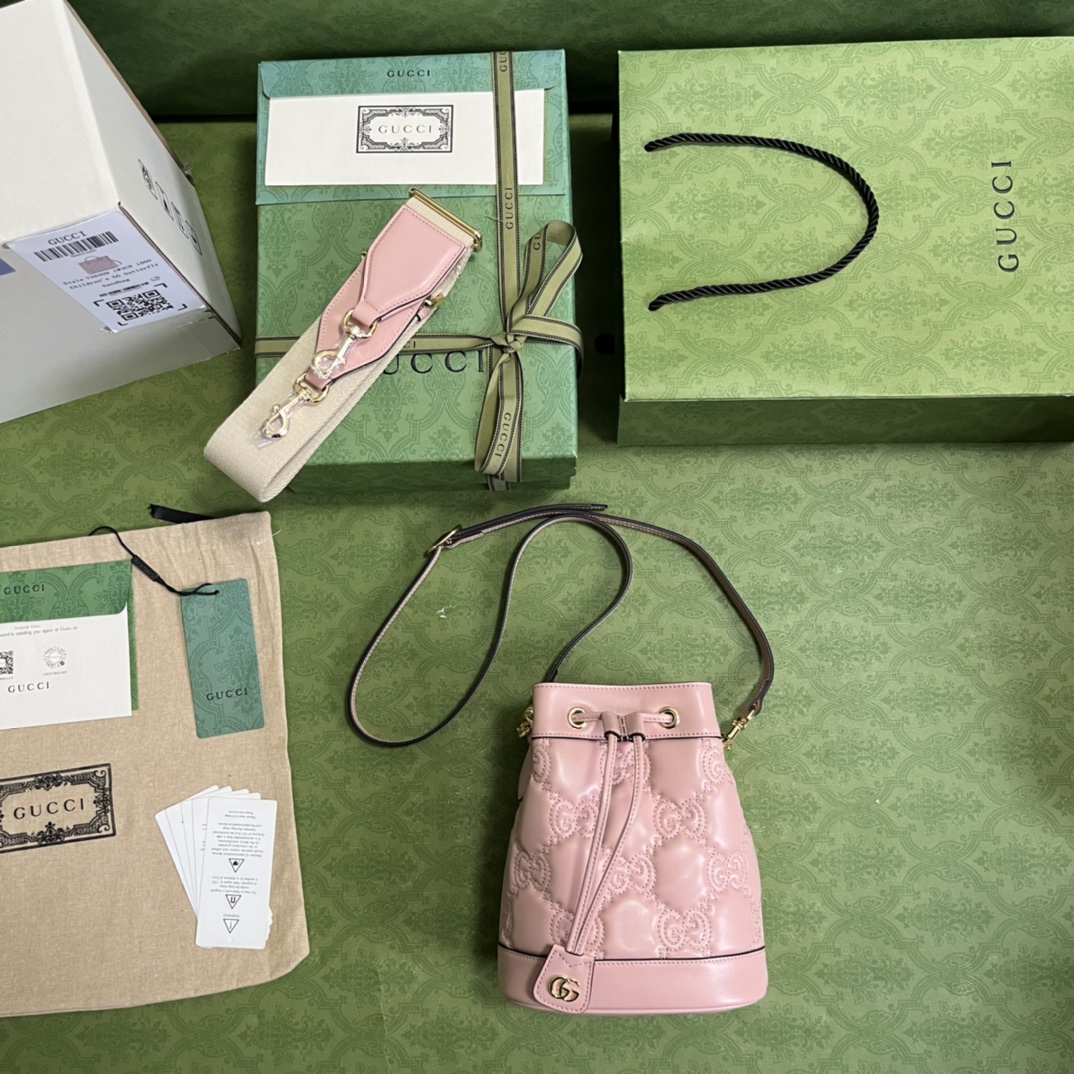 Gucci GG Matelassé Bucket Bag-17*20*10CM