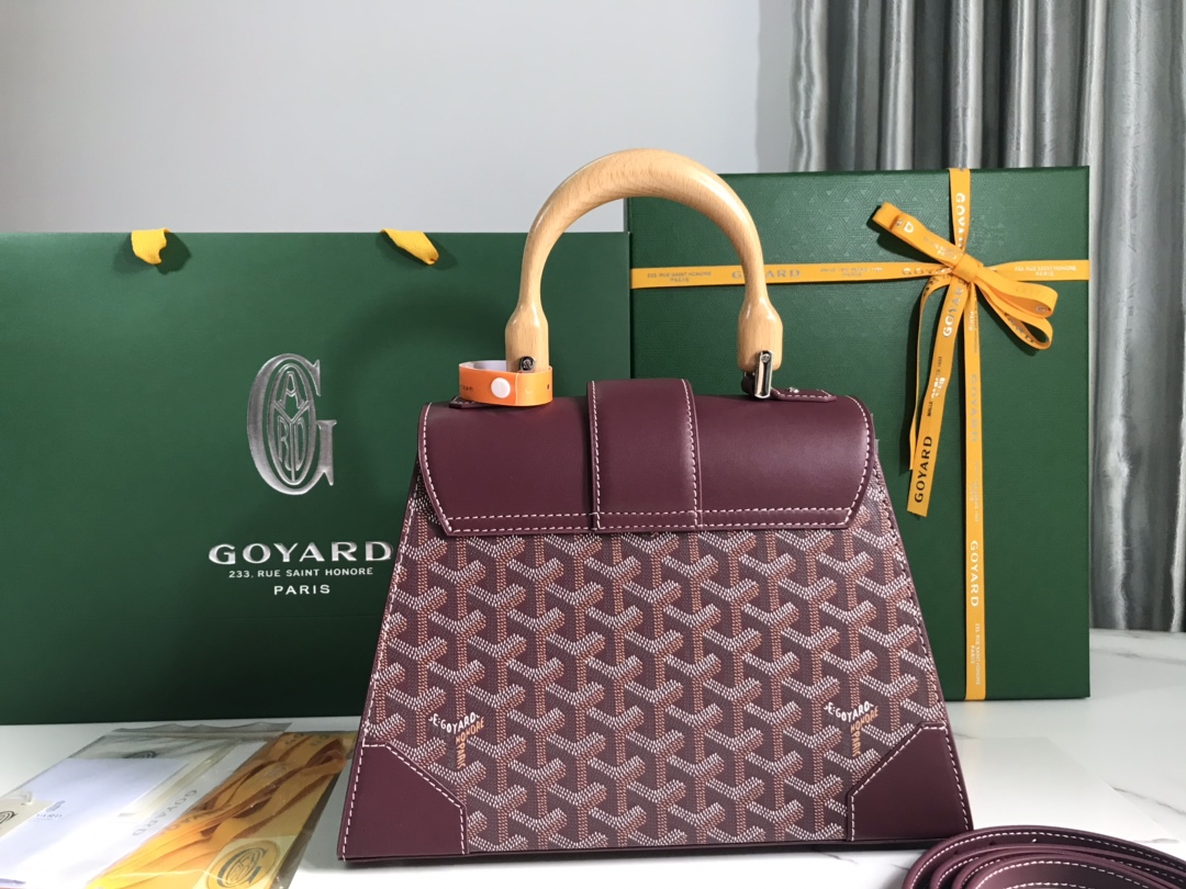 Goyard Coated Canvas and Leather Saigon Top Handle Bag-28×20×12CM