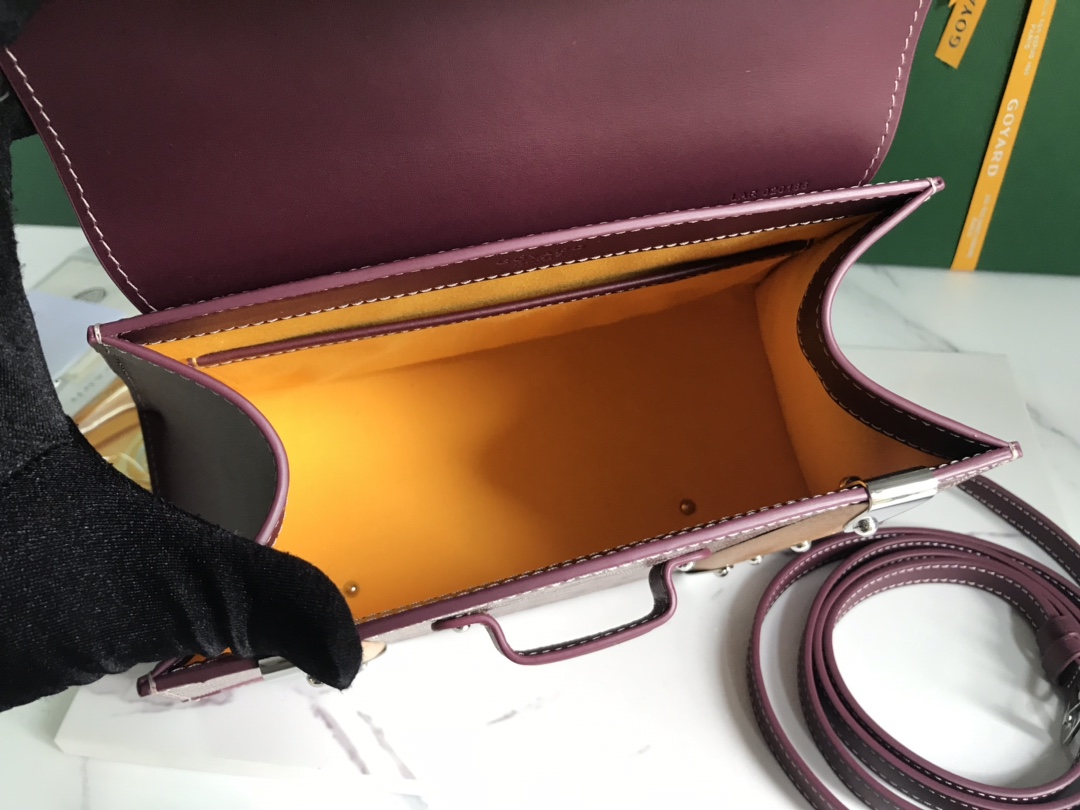Goyard Coated Canvas and Leather Saigon Top Handle Bag-28×20×12CM