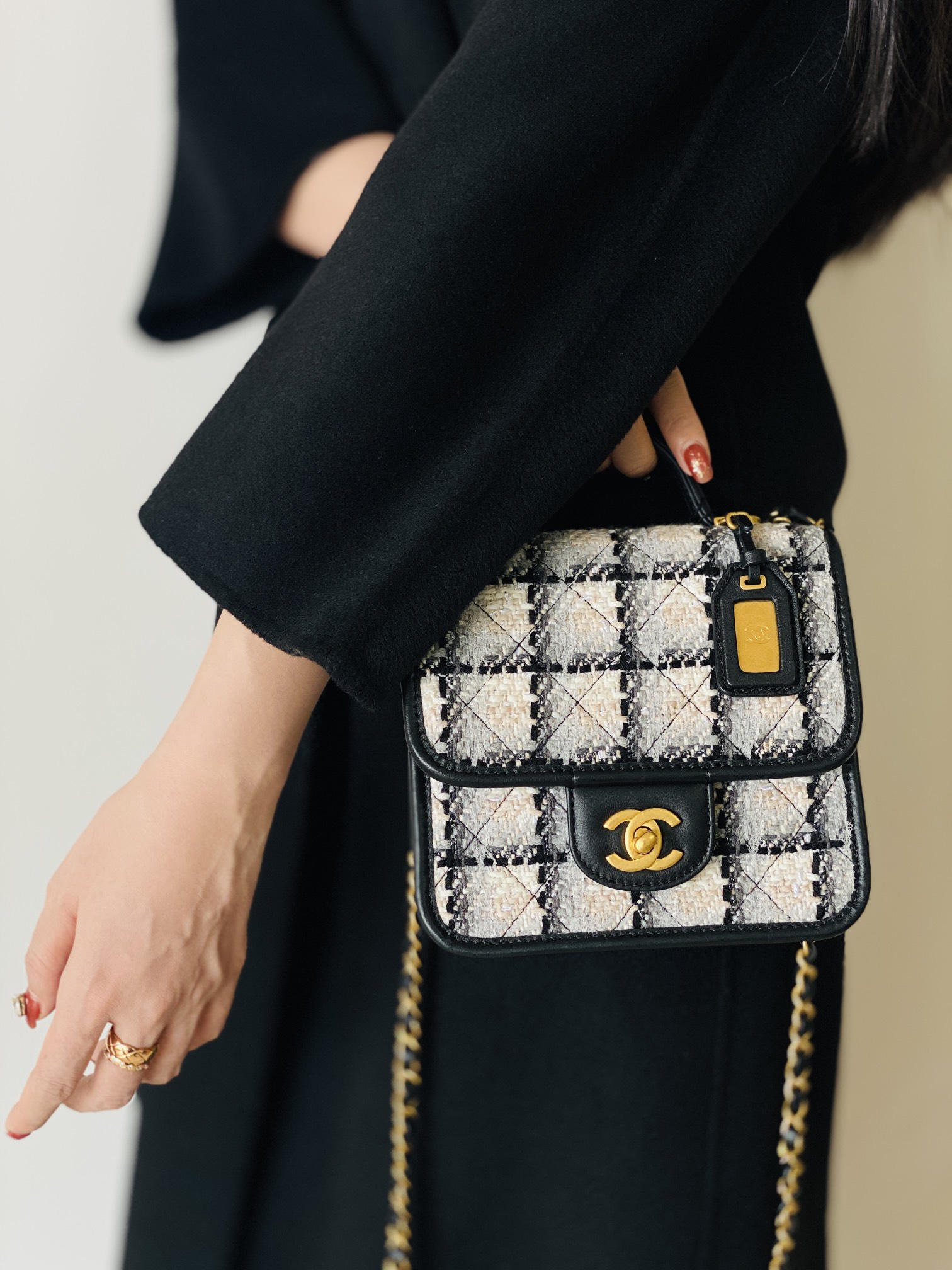 Ch@nel Flap Bag-17×20.5x6CM