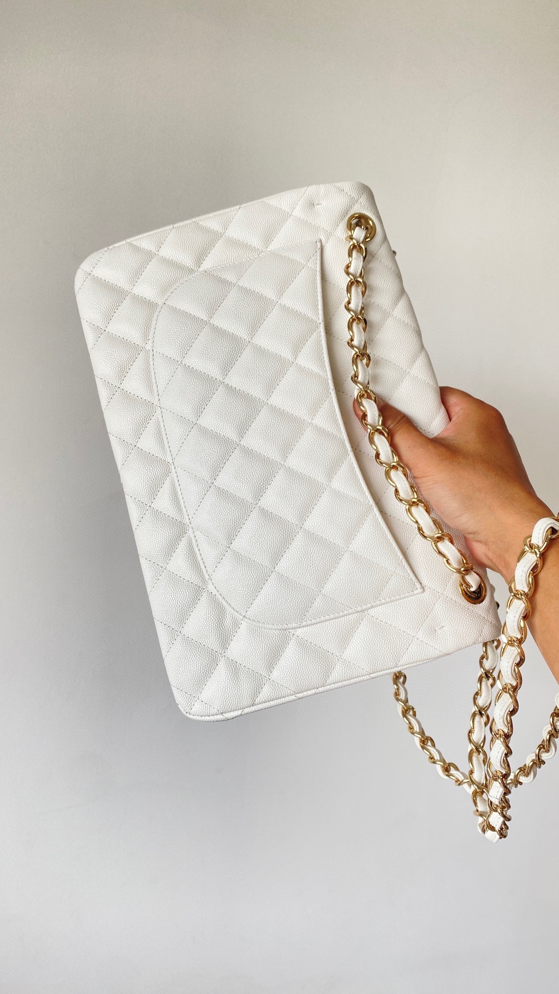 Ch@nel Flap Bag-Cavir Leather-Gold-30CM Ch@nel Flap Bag-Cavir Leather-Gold-30CM