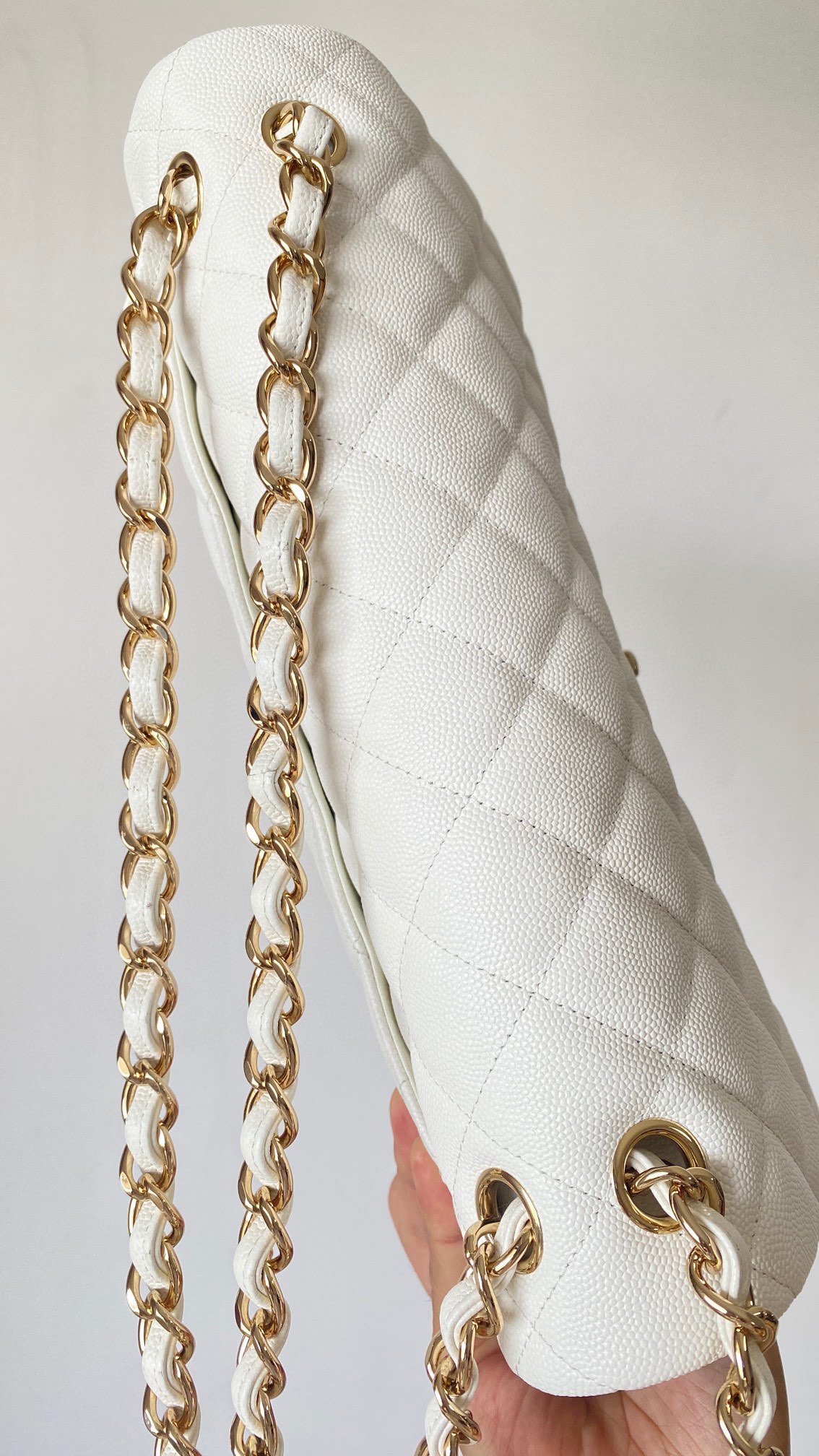 Ch@nel Flap Bag-Cavir Leather-Gold-30CM Ch@nel Flap Bag-Cavir Leather-Gold-30CM