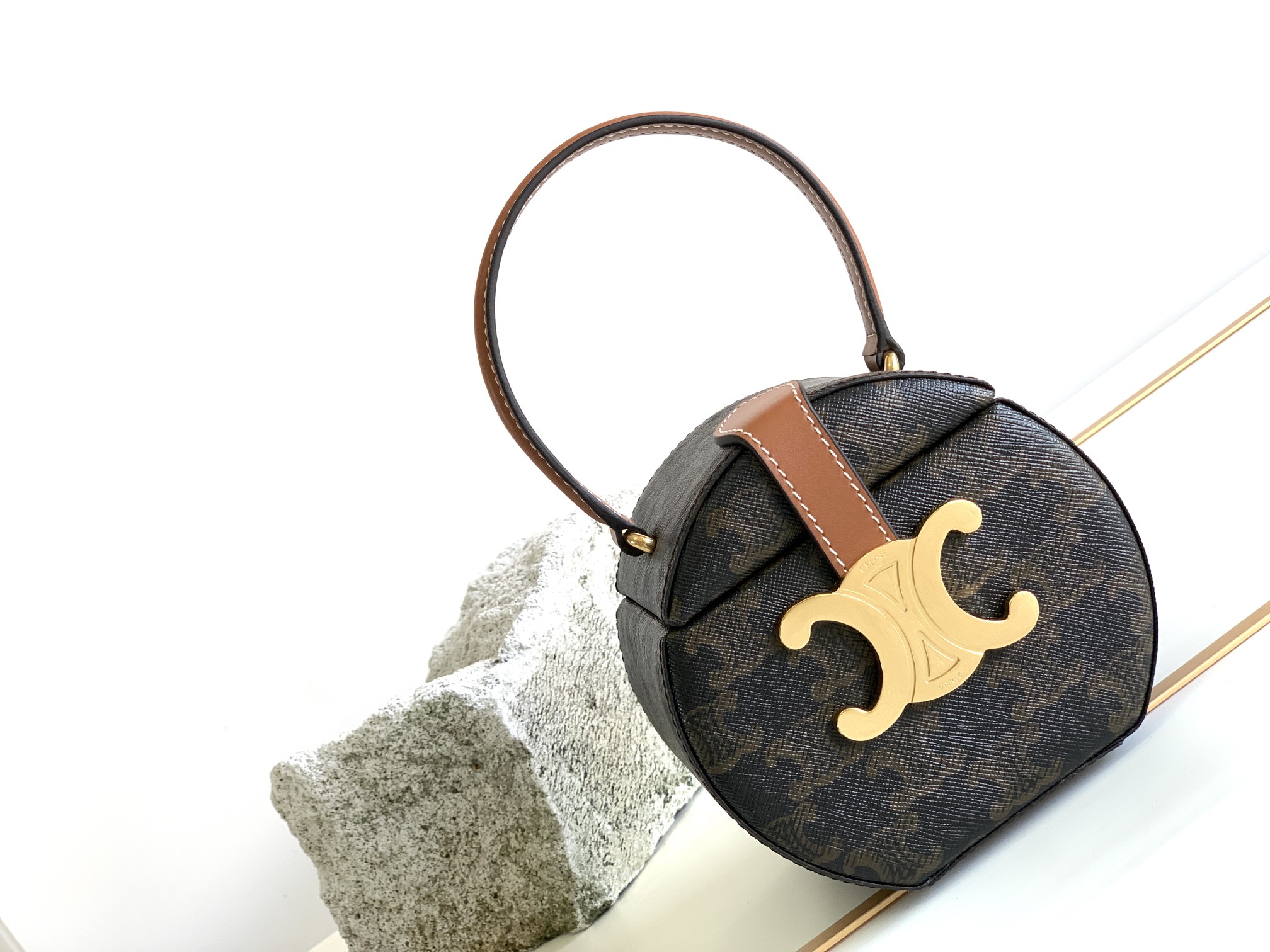 Celin* Round Box Triomphe Bag-12x12x9CM
