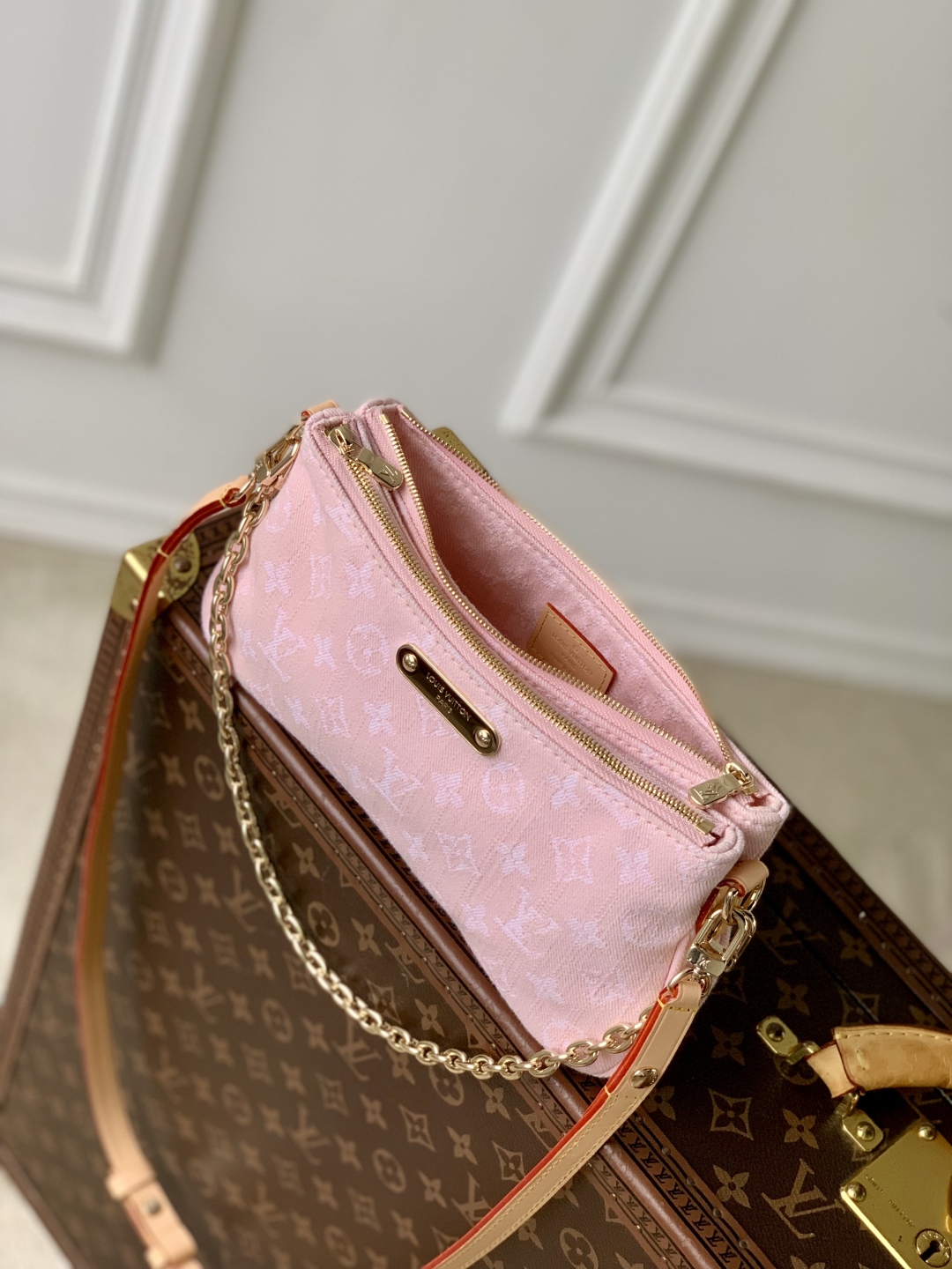 Louis Vuitton Liv Pochette Monogram Denim Bag -M14159-13.5 x 6.5 x 24.5CM