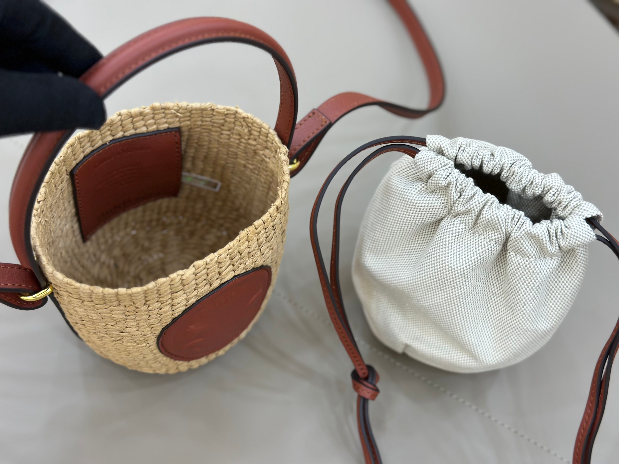 Chloé Mini Horse Medal Basket In Natural Fibers-14×12.5x14CM
