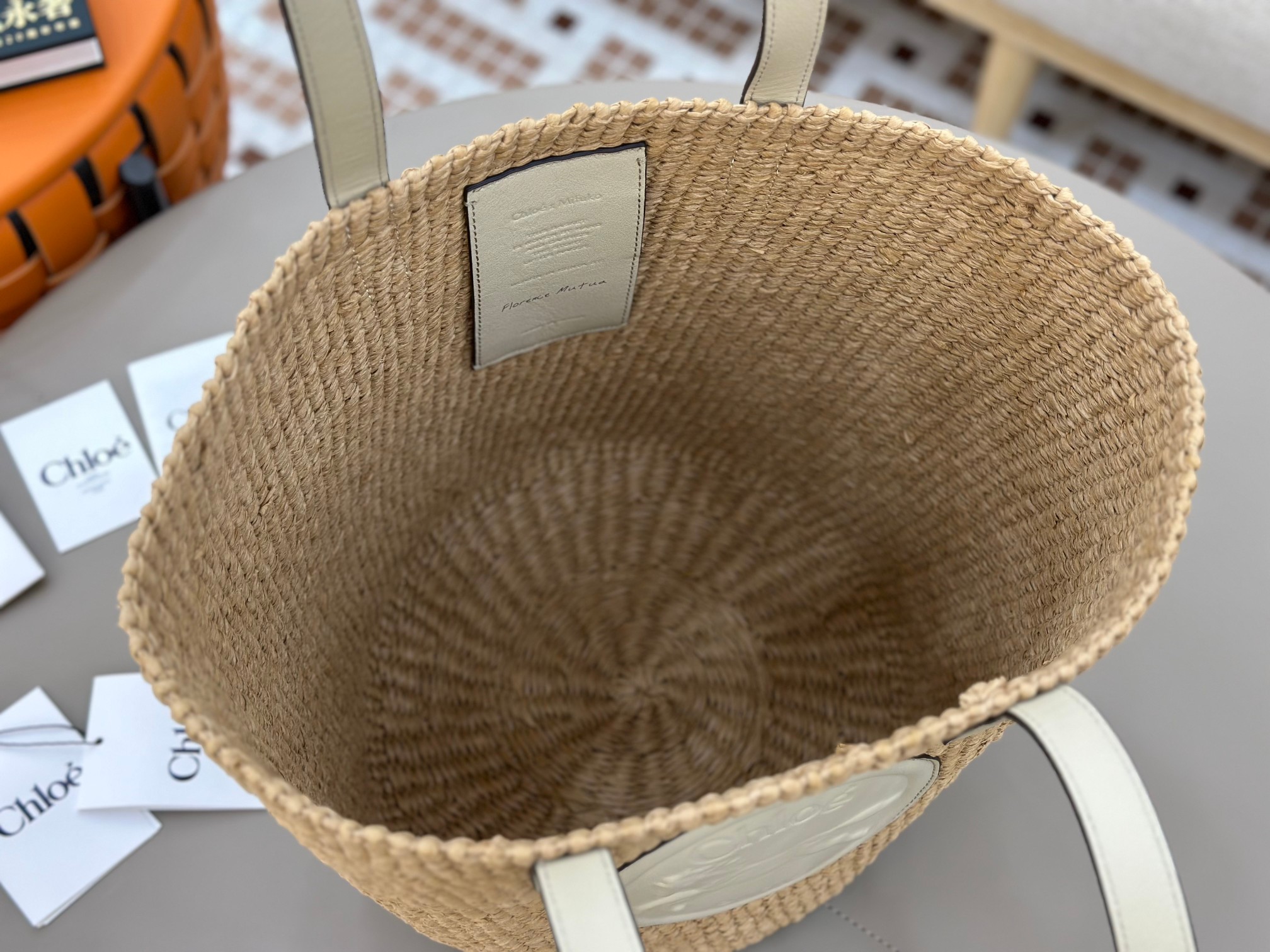 Chloé Horse Medal Basket In Natural Fibers-46*27*30CM