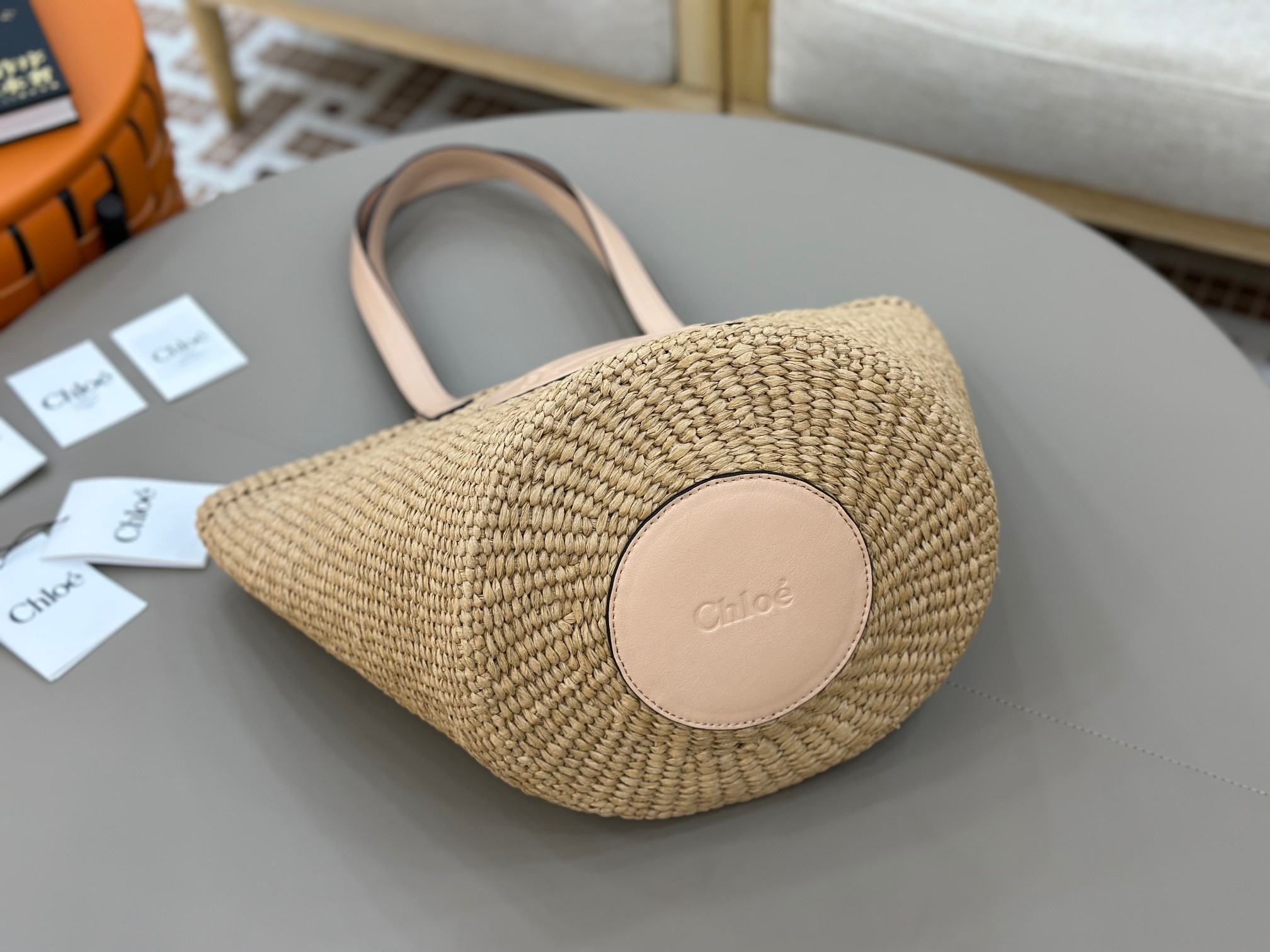 Chloé Horse Medal Basket In Natural Fibers-46*27*30CM