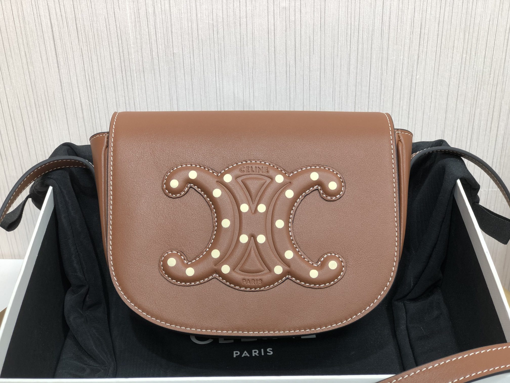 Celina Cuir Triomphe Bag-18.5*15*7CM