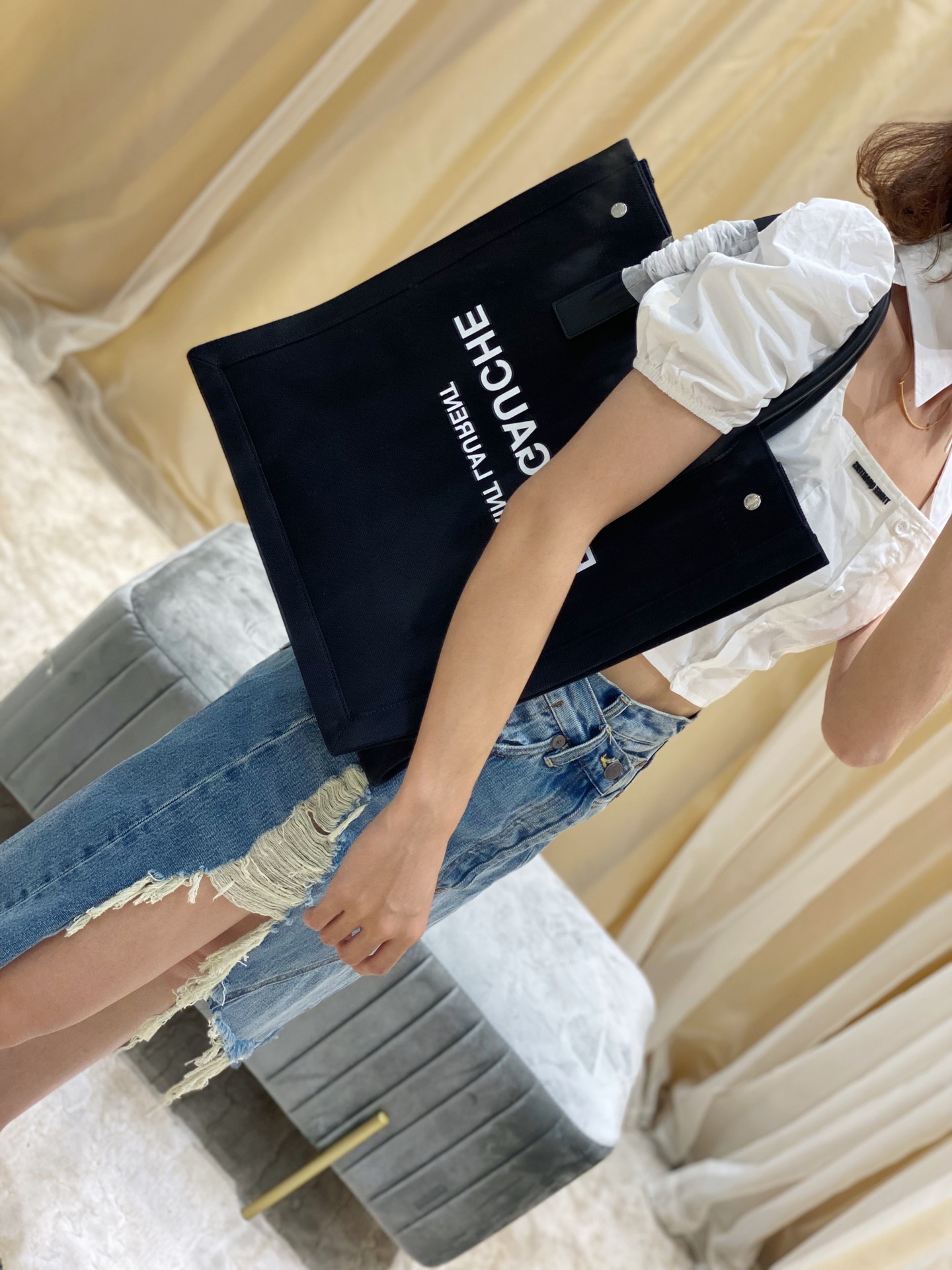 YSL Rive Gauche Tote Bag-37.5*38*17CM