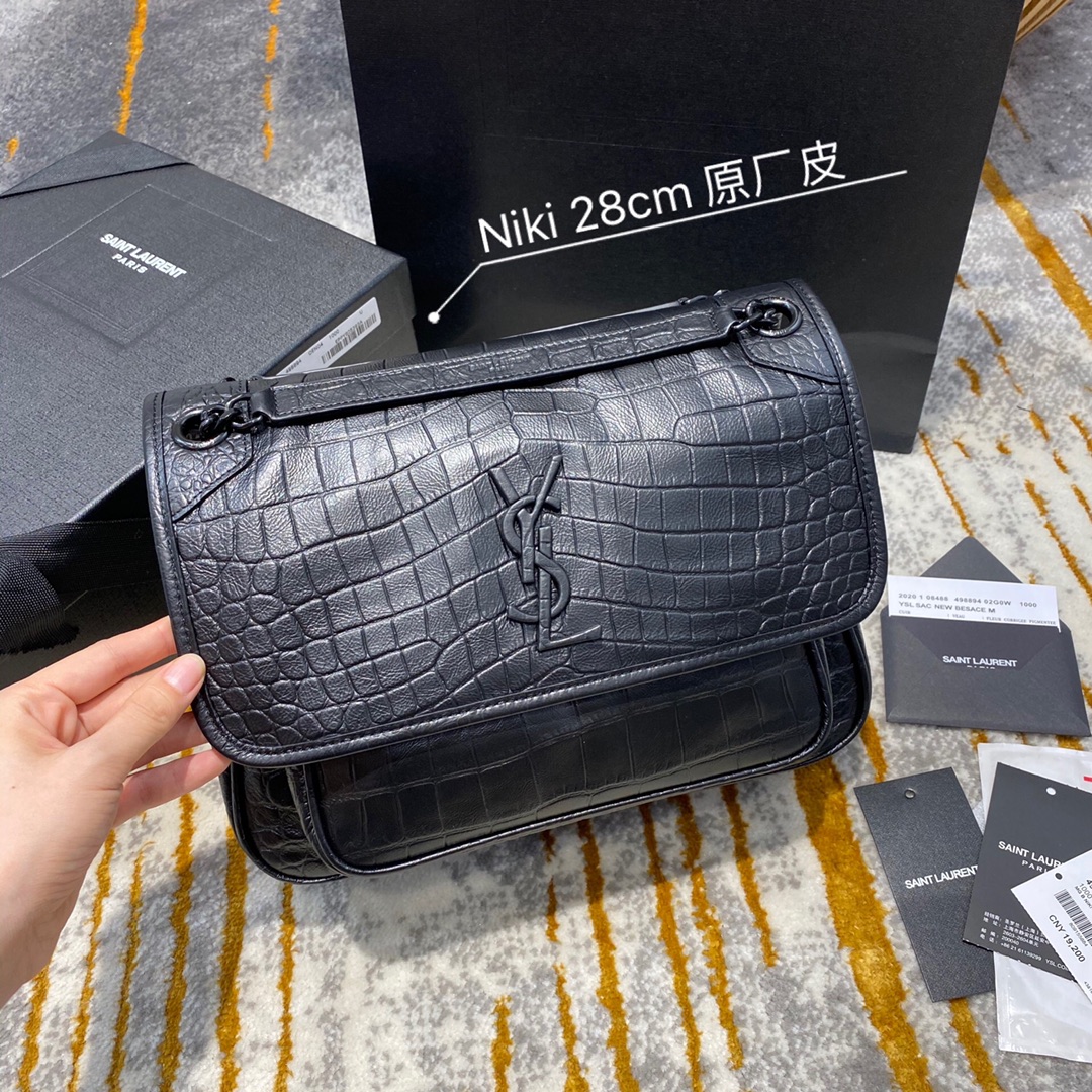 YSL Niki Lambskin Leather-22×16.5×7.5&28×20.5×8.5CM